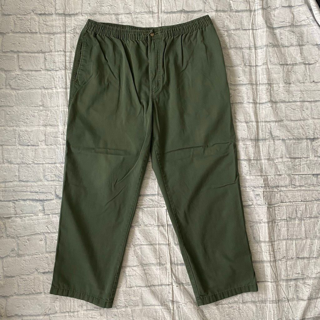 Puritan Puritan men L pull on casual pants w/zipper button & drawstring olive green Size US 40 / EU 56 - 1 Thumbnail
