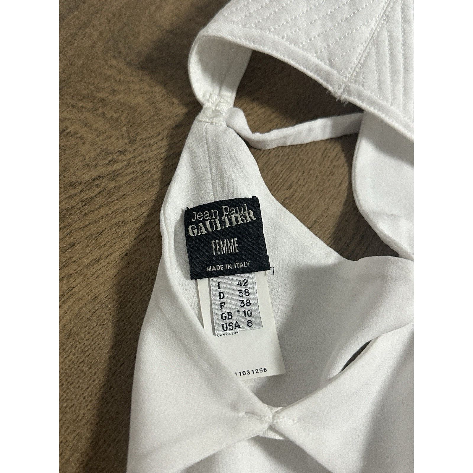 Jean Paul Gaultier Jean Paul Gaultier White bodySuit With Curly Cutouts Women’s Size ONE SIZE - 6 Thumbnail