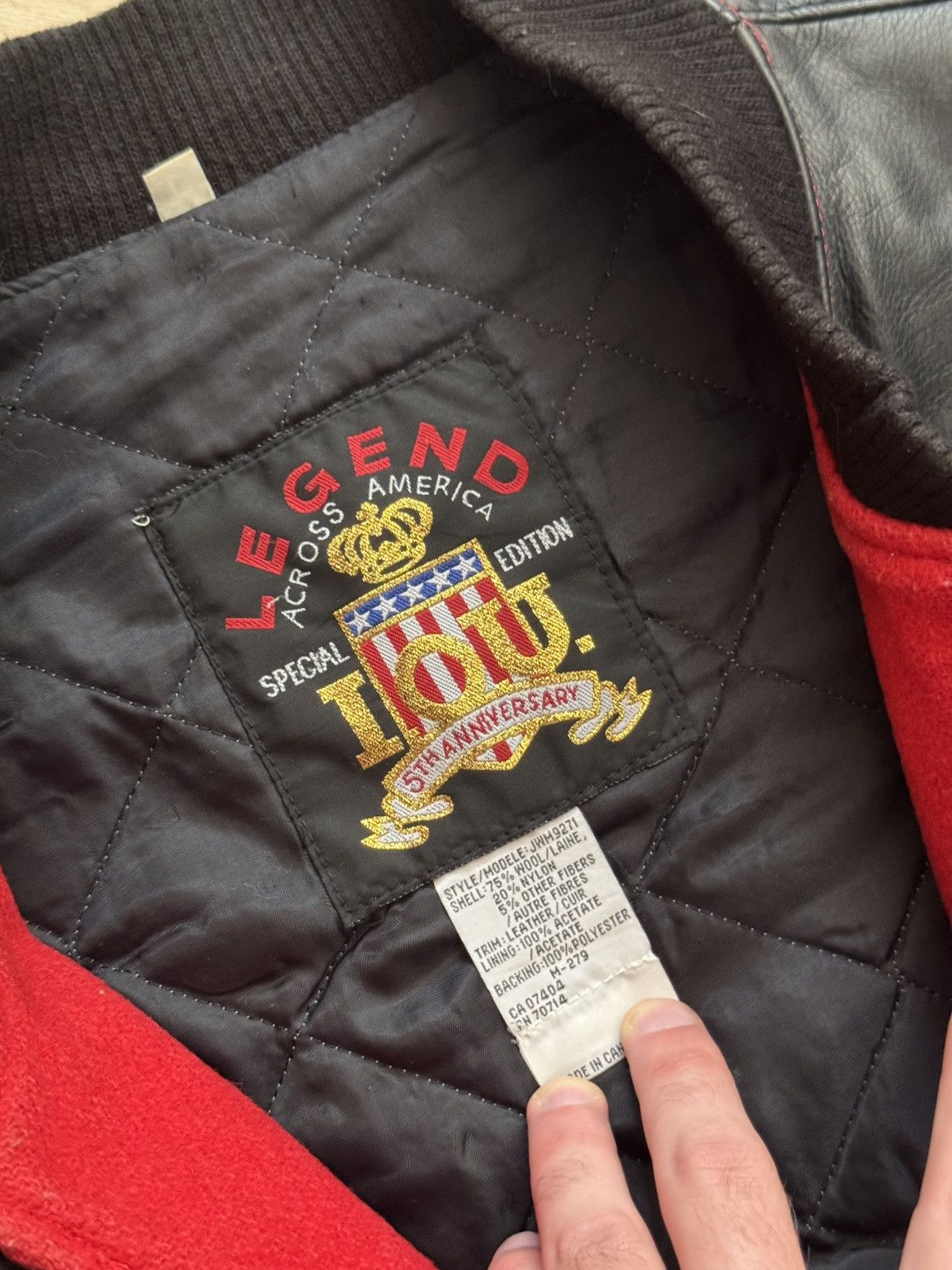 Genuine Leather Vintage 90’s Legend Across America Leather Bomber Jacket Size US L / EU 52-54 / 3 - 9 Thumbnail