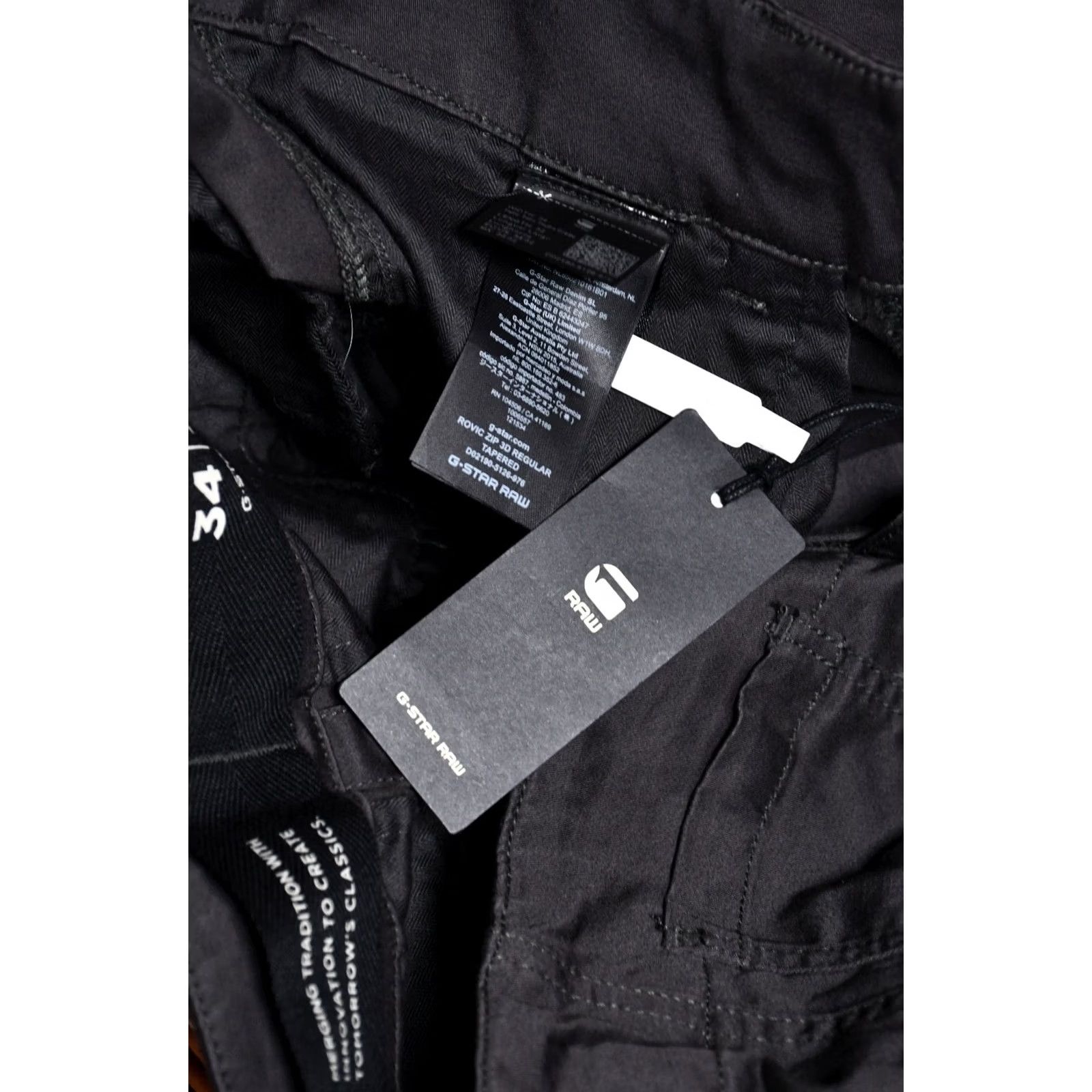 G-Star G-Star Rovic Zip 3D Regular Tapered Raven Cargo Pants Men's W34 L32 Size US 34 / EU 50 - 5 Thumbnail