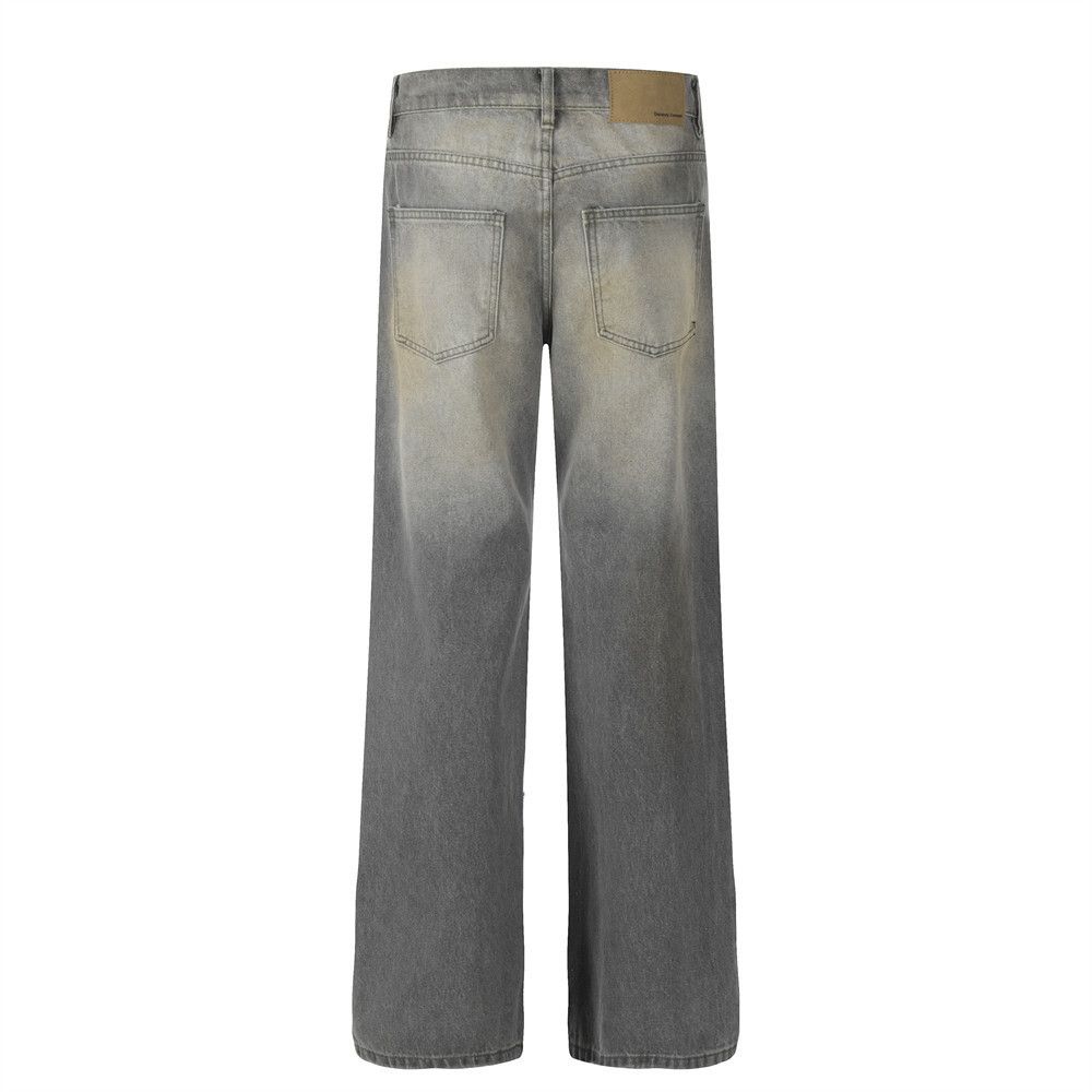 Japanese Brand × Jean Men's trendy loose straight-leg simple casual washed jeans Size US 34 / EU 50 - 3 Thumbnail