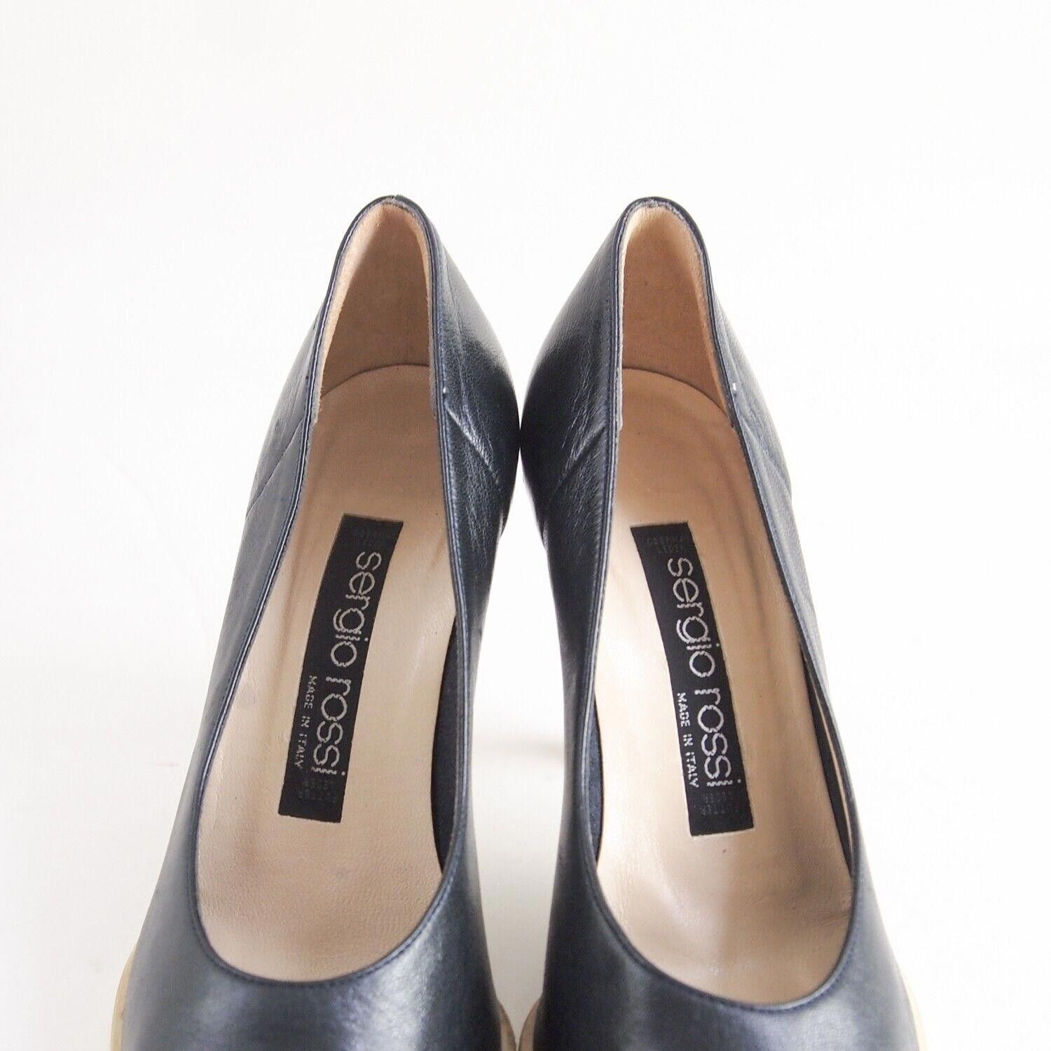 Sergio Rossi Sergio Rossi Heels Black Leather Mid Pointy Toe US 6 EU 36 Size US 6 / IT 36 - 4 Thumbnail