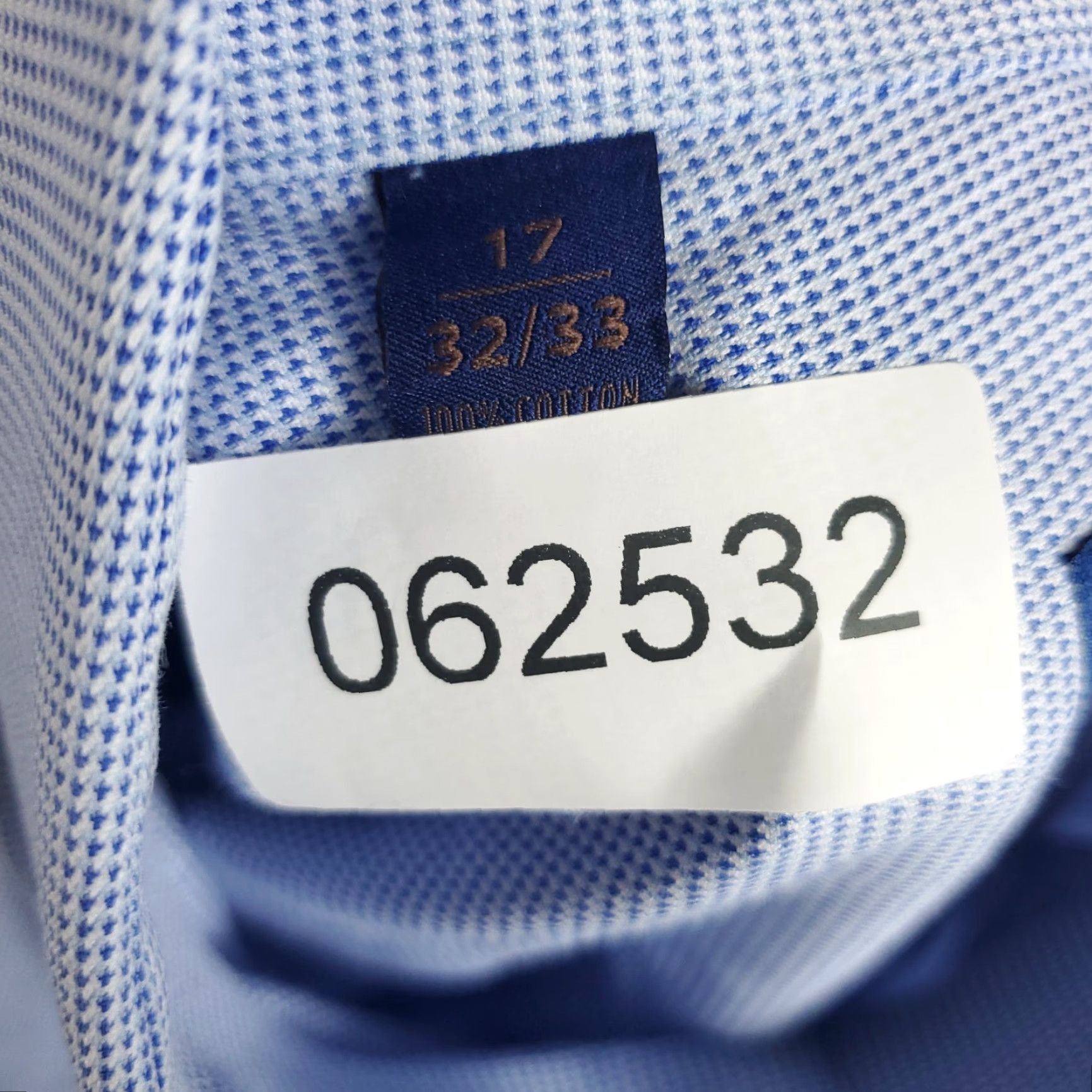 David Donahue David Donahue Dress Shirt Mens Size 17 Blue Button-Up Long Sleeve Non-Iron Cotton Size 46R - 8 Thumbnail