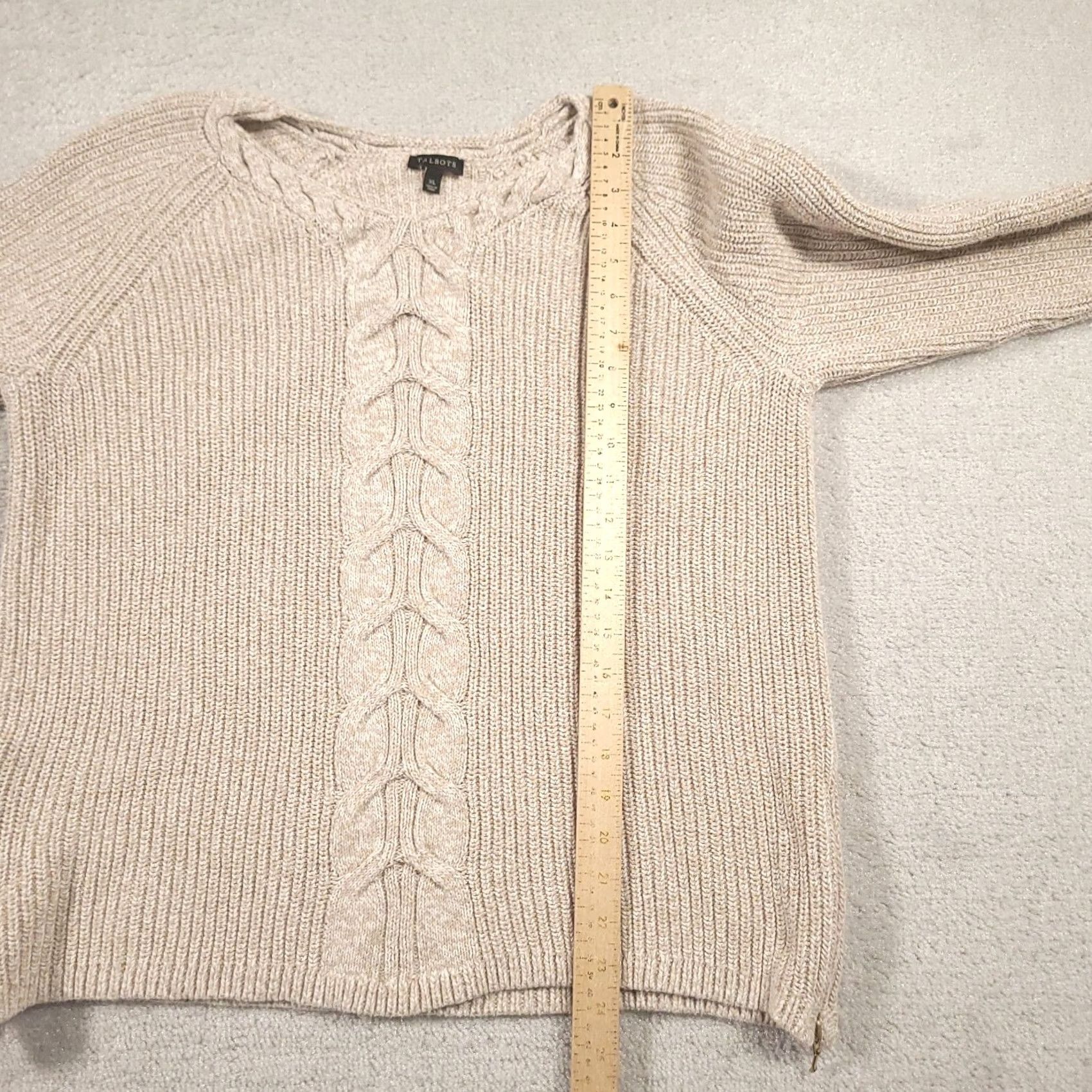 Talbots Talbots Cable-Knit Sweater XL Beige Pullover Womens Size XL / US 12-14 / IT 48-50 - 5 Thumbnail