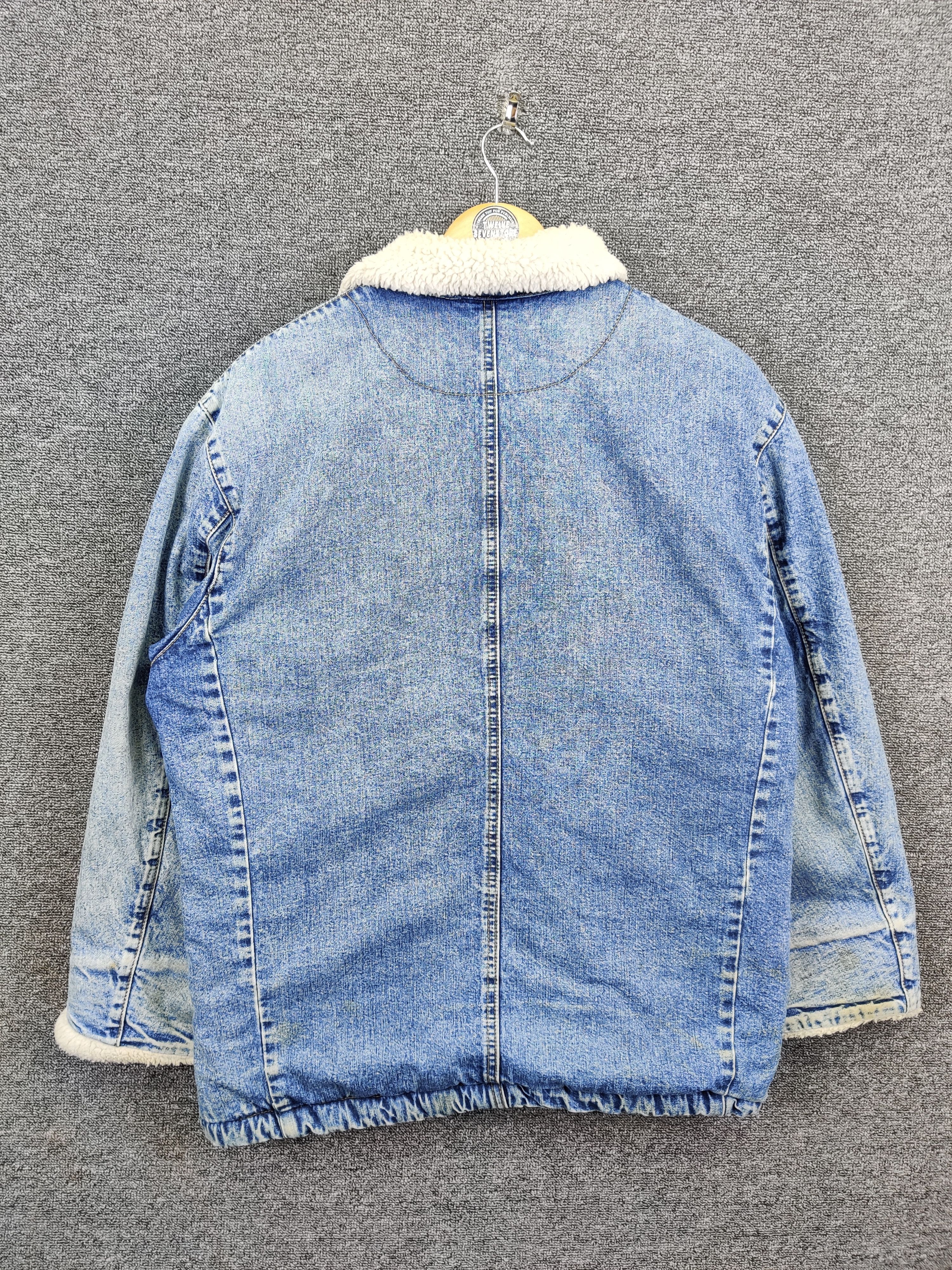 Edwin Vintage 90s Edwin Sherpa Distressed Denim Jacket Size US M / EU 48-50 / 2 - 6 Thumbnail