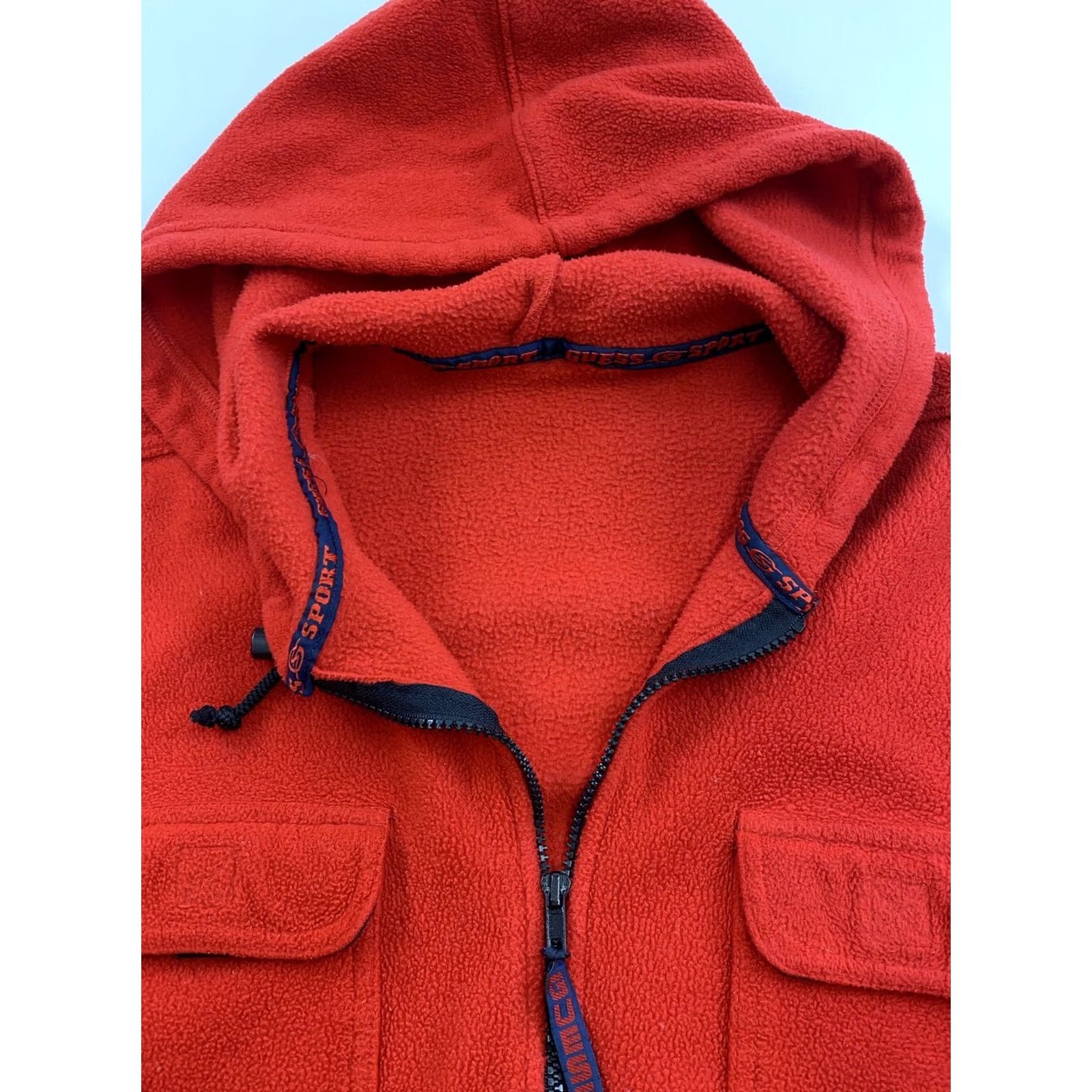 Guess VINTAGE GUESS Hoodie Womens L Red Sport Fleece Zip Size L / US 10 / IT 46 - 3 Thumbnail