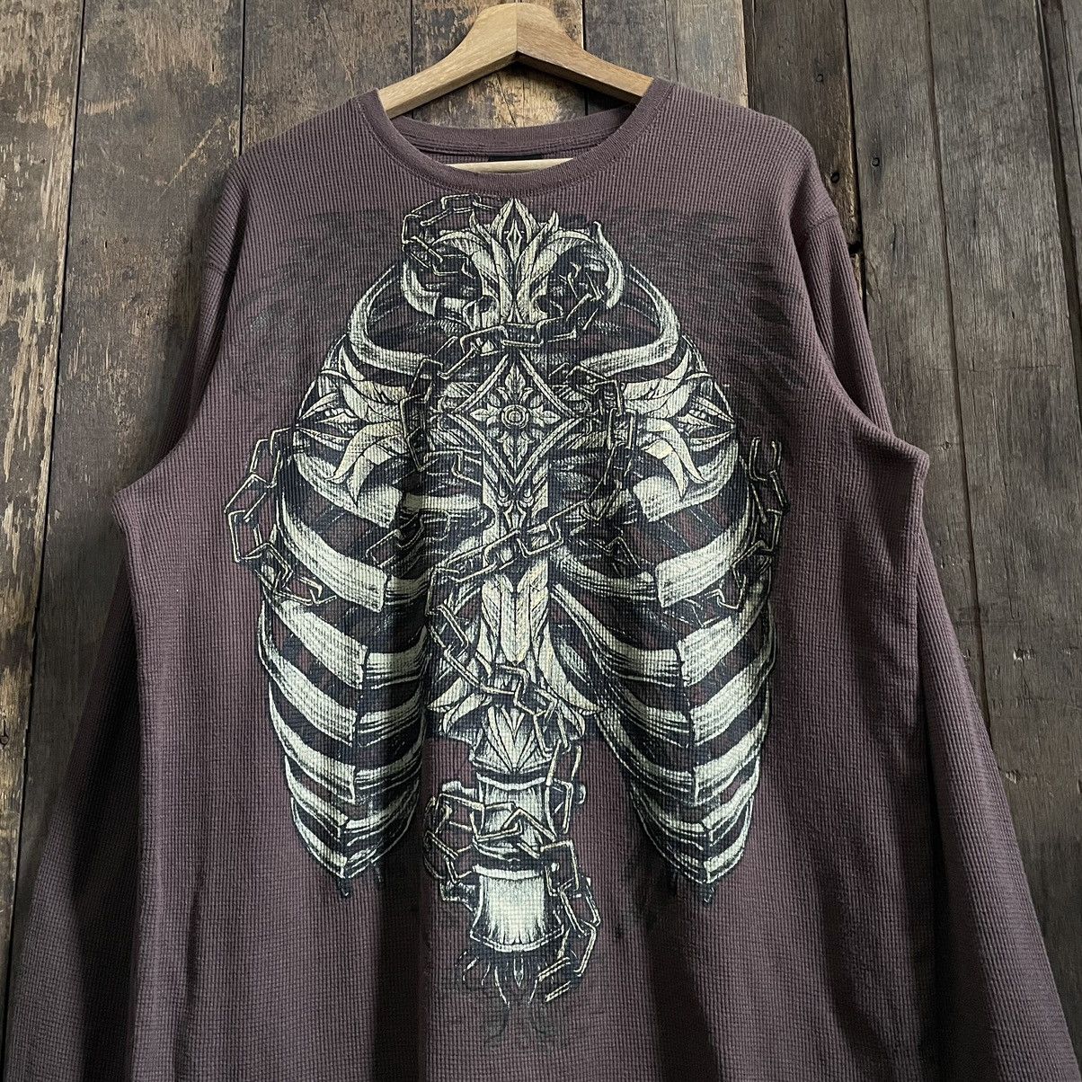 Affliction Vintage MMA Elite Skeleton Punk y2k Thermal Longsleeve Tee Size US XL / EU 56 / 4 - 3 Thumbnail