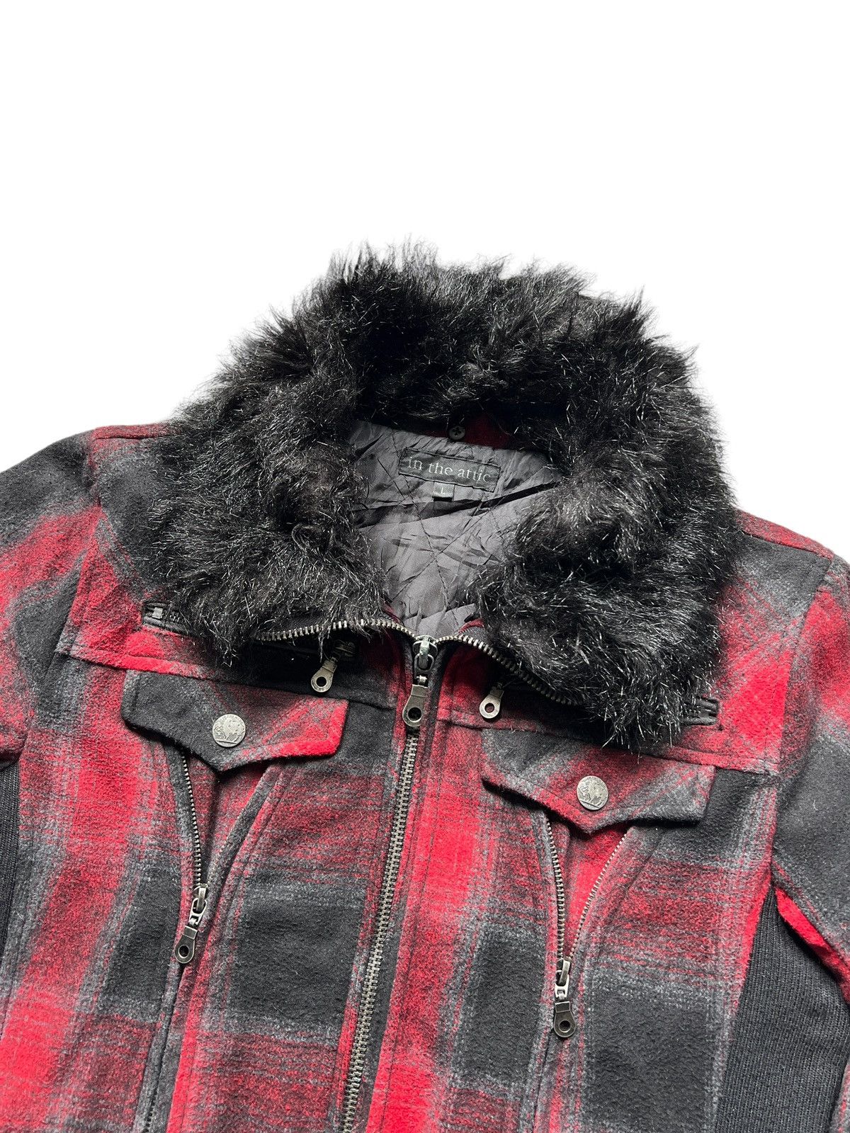 In The Attic In The Attic Tartan Fur Punk Jacket Size US M / EU 48-50 / 2 - 3 Thumbnail