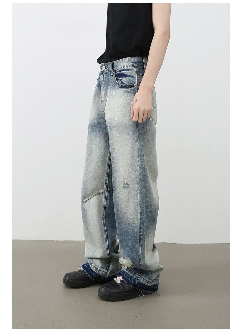 Japanese Brand × Jean American street loose gradient distressed raw edge jeans Size US 32 / EU 48 - 5 Thumbnail