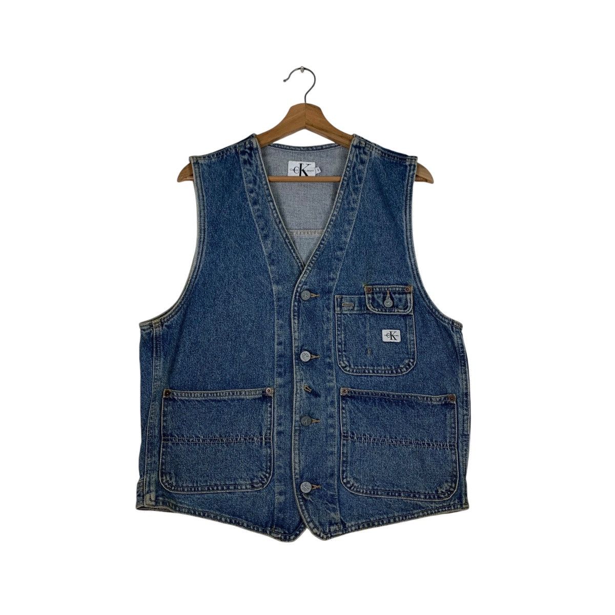 Calvin Klein CALVIN KLEIN JEANS Blue Denim Vest #1292-C58 Size US S / EU 44-46 / 1 - 1 Thumbnail