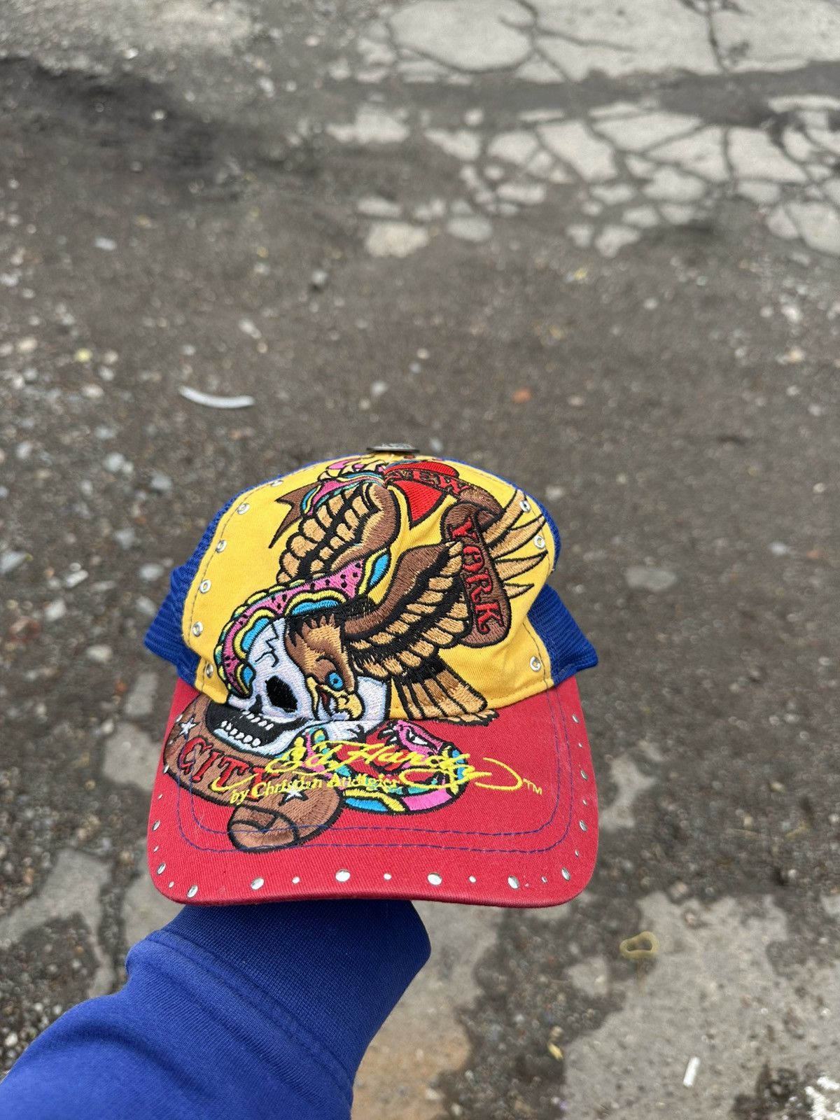 Ed Hardy Vintage Ed Hardy Cap Rhinestones Japan Y2K Effected Style Size ONE SIZE - 1 Thumbnail
