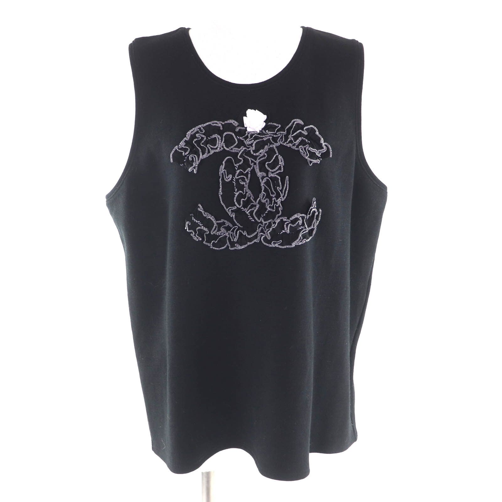 Chanel Chanel Chanel Camellia COCO Wool Tank Top Textile Tops DUTY FREE for USA Size ONE SIZE - 1 Thumbnail