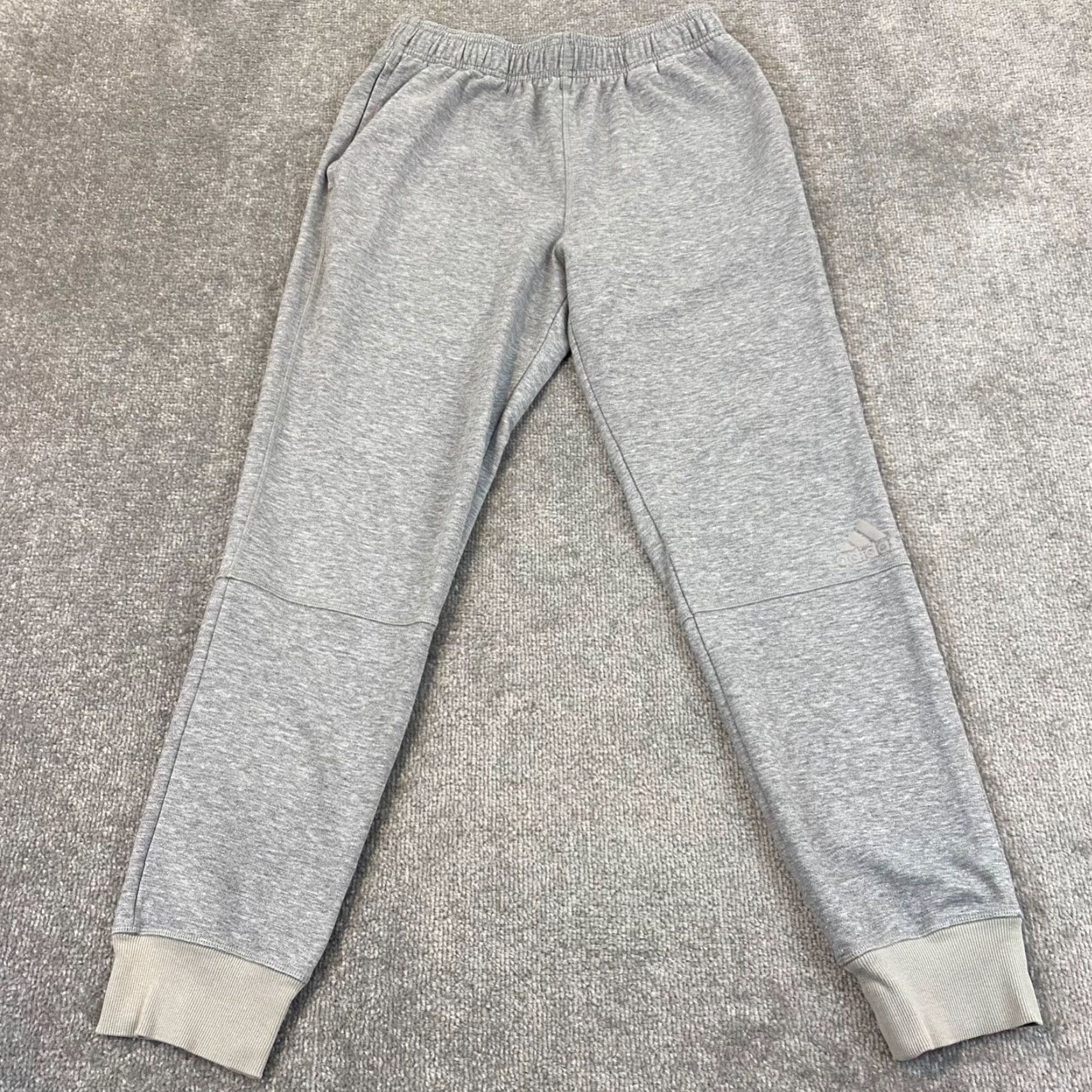 Adidas Adidas Sweatpants Mens Medium Heather Gray Jogger Sweatpants 28" Tapered Stretch Gray 28" Pockets Elastic Waist Size US 31 - 6 Thumbnail