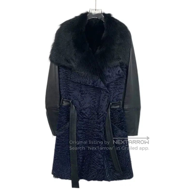Dior Dior Black fur integrated belt coat Size XXS / US 00 / IT 34 - 1 Thumbnail