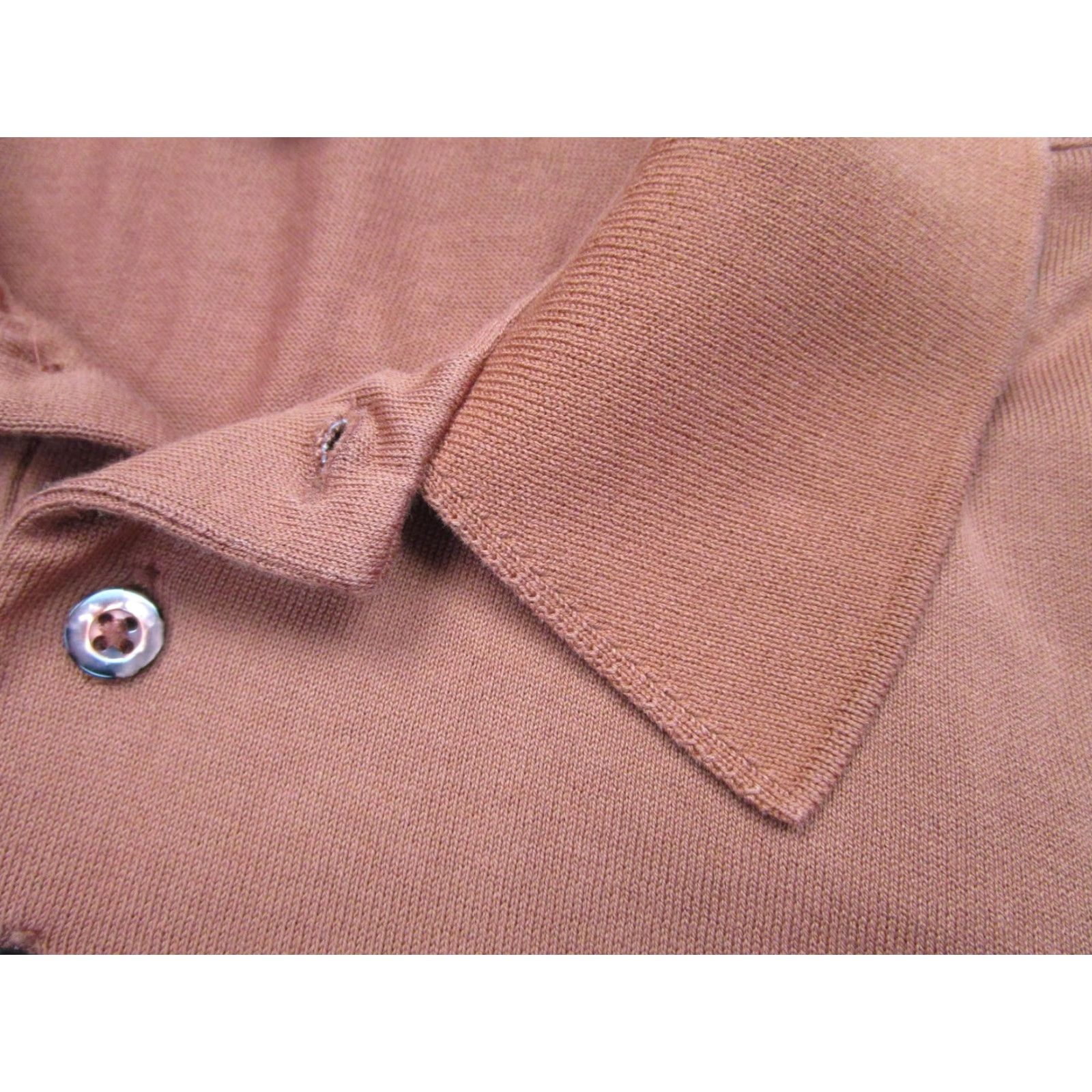 Vintage Robert Barakett 100% Pima Cotton Mens Large Orange Polo Shirt Long Sleeve Casual Size US L / EU 52-54 / 3 - 4 Thumbnail