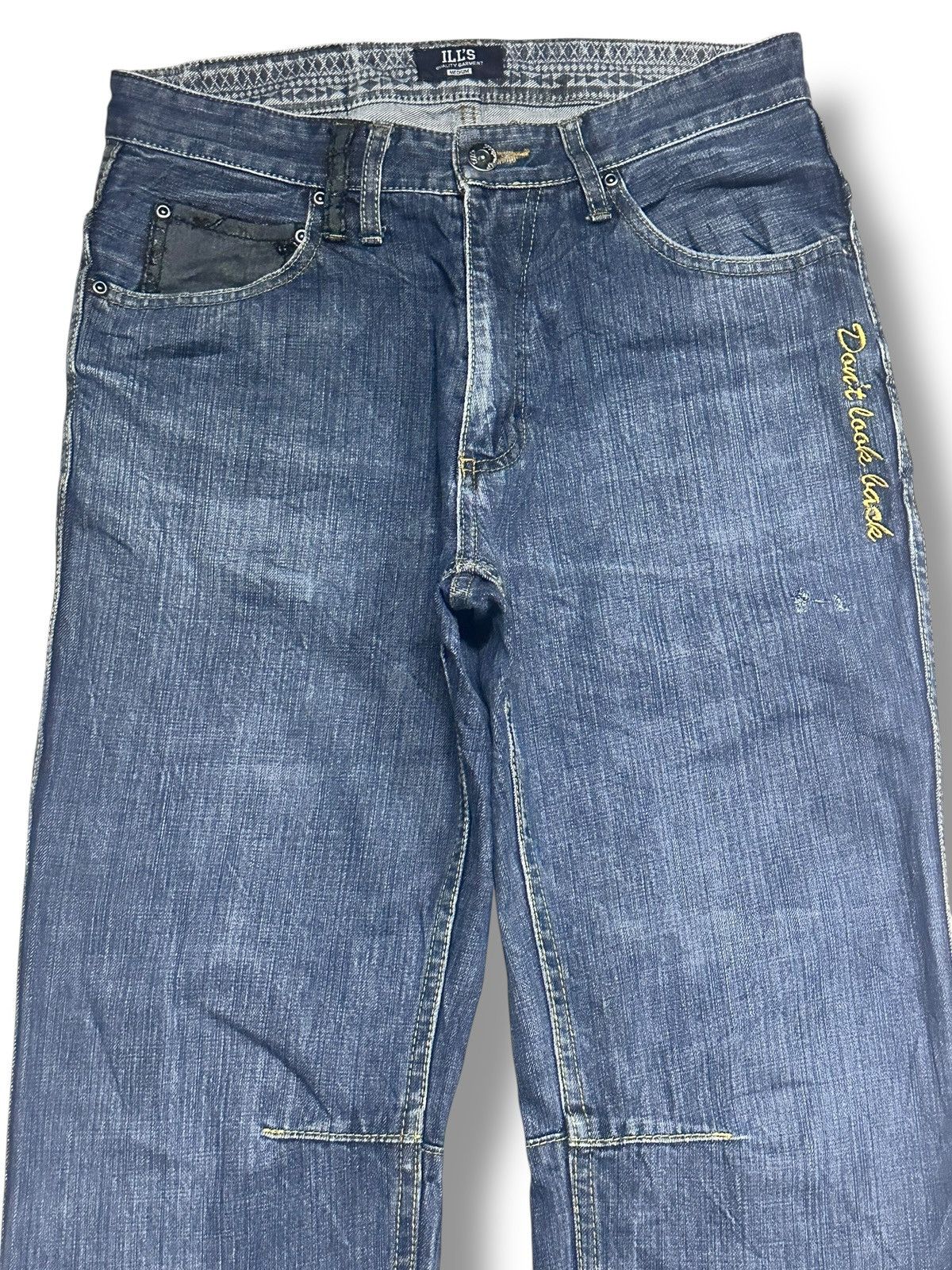 Other ill's Vintage Jeans Embroidered Baggy Loose Style Faded Wash Size US 31 - 3 Thumbnail