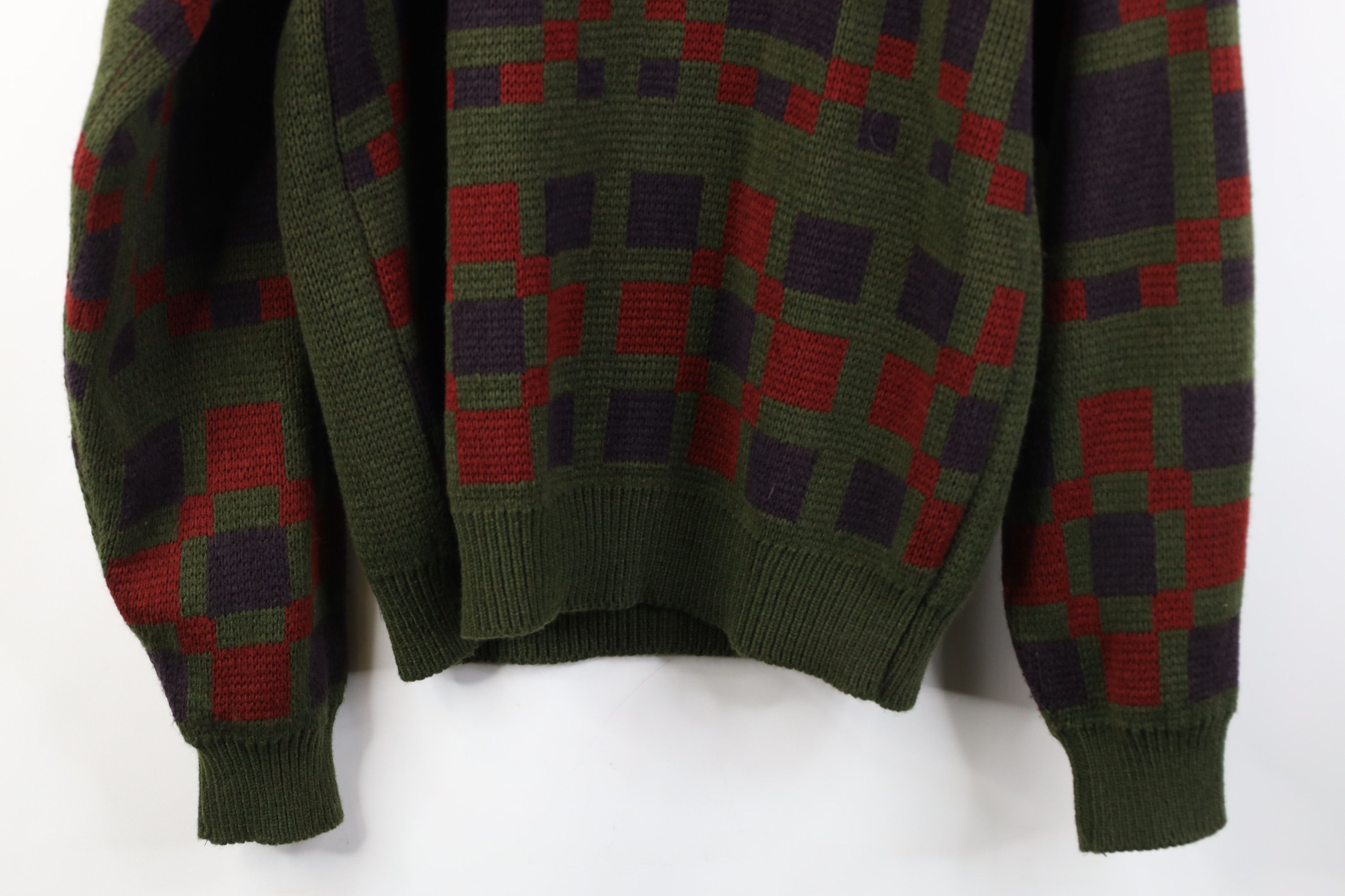 Vintage Vintage 90s Streetwear Geometric Knit Crewneck Sweater Size US L / EU 52-54 / 3 - 12 Thumbnail