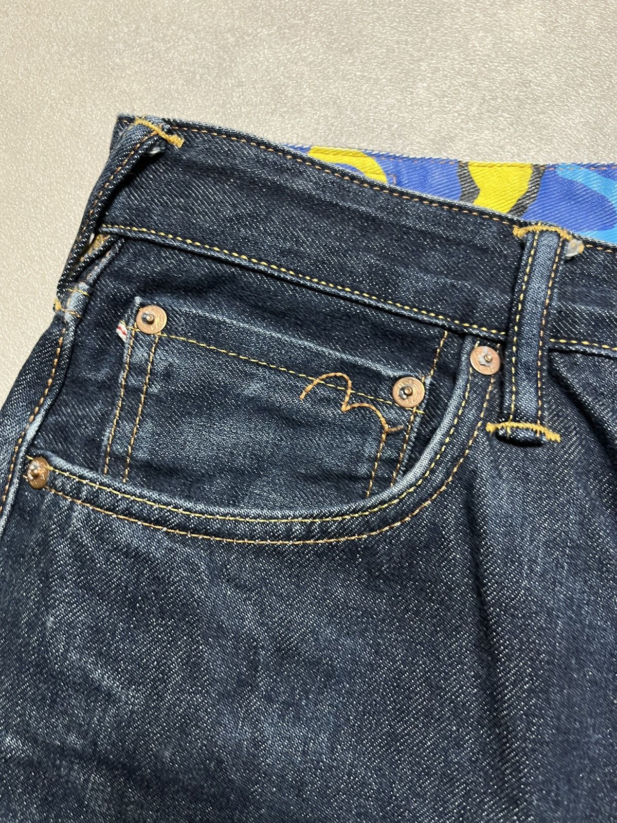 Evisu Evisu Camo Daicock Embroidered Logo Selvedge Denim Jeans Size US 30 / EU 46 - 11 Thumbnail