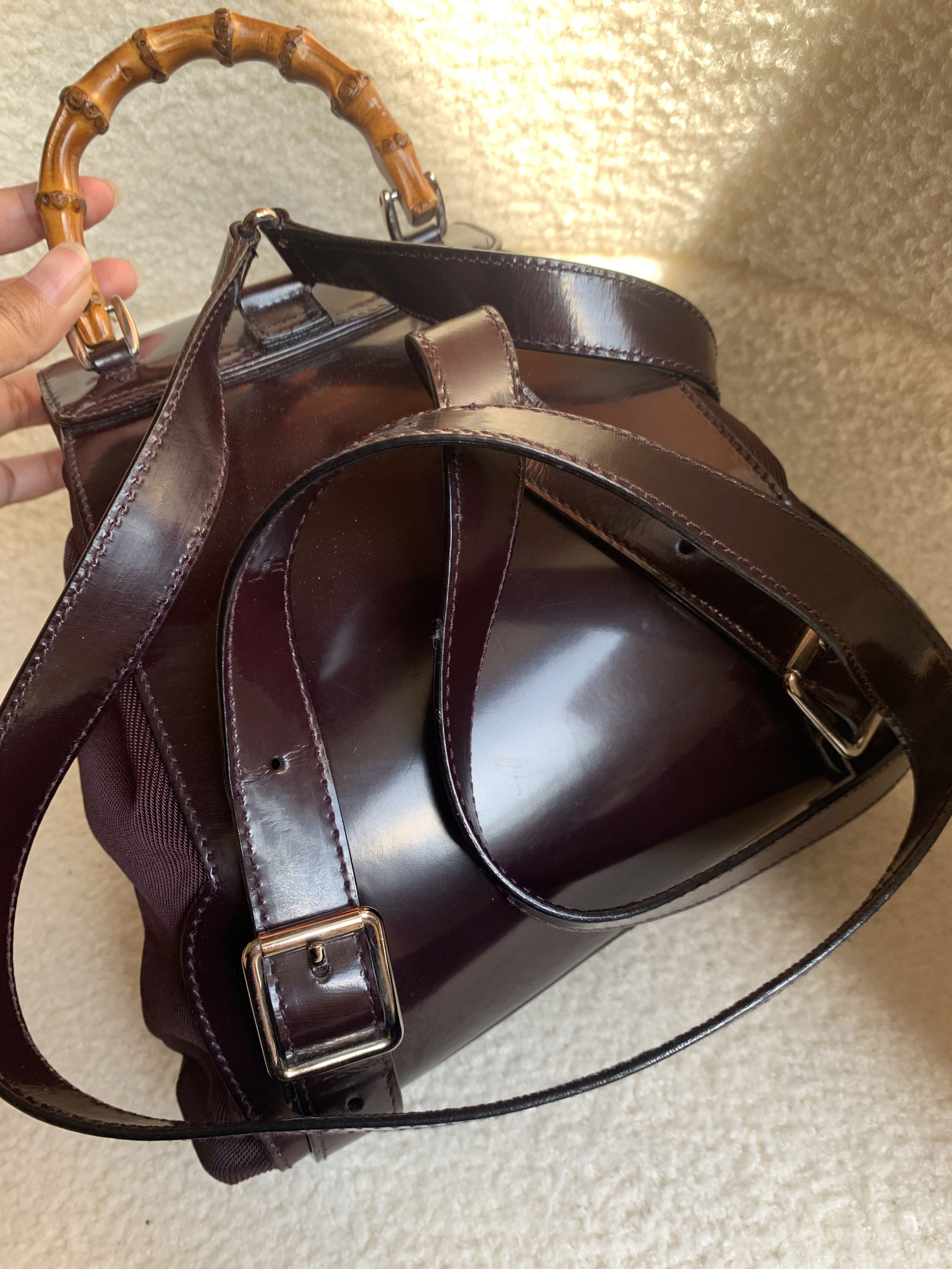 Gucci Gucci Bamboo Backpack Mini Black Canvas/Leather/Nylon Size ONE SIZE - 3 Thumbnail