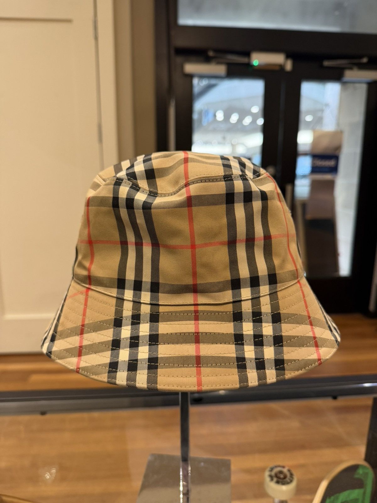 Burberry Burberry Checkered Bucked Hat - Beige Size ONE SIZE - 1 Thumbnail