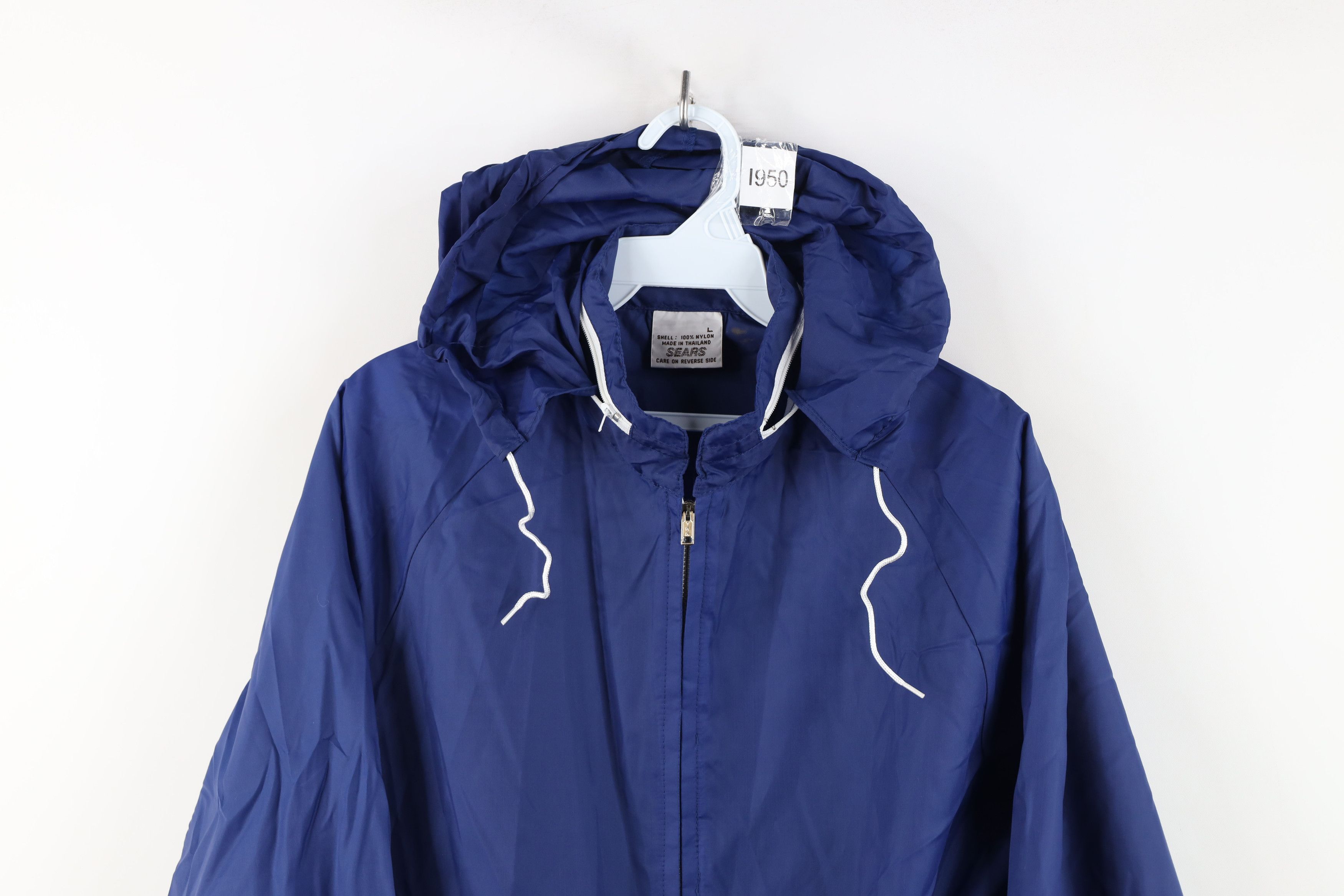 Vintage Deadstock Vintage 70s Streetwear Windbreaker Jacket Blue Size L / US 10 / IT 46 - 2 Thumbnail