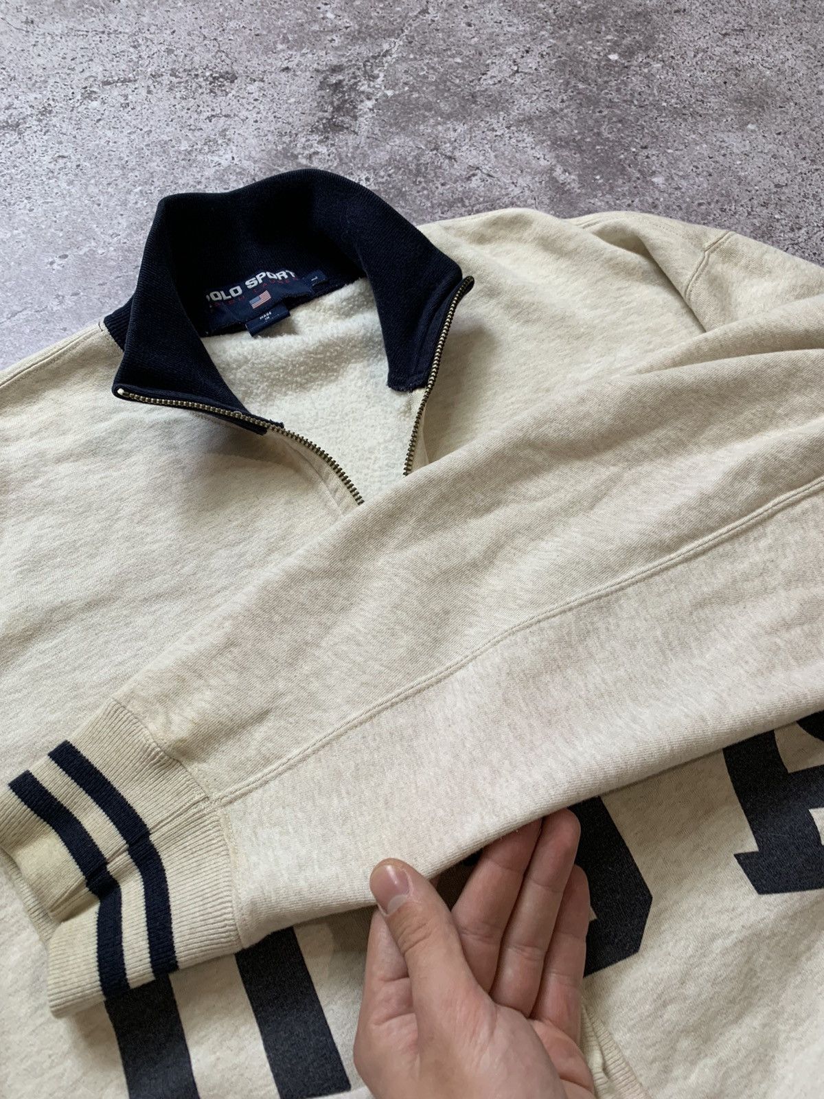 Lo Life × Polo Ralph Lauren × Ralph Lauren Sport Vintage 90s Polo Ralph Lauren USA Flag logo sweatshirt Size US L / EU 52-54 / 3 - 7 Thumbnail