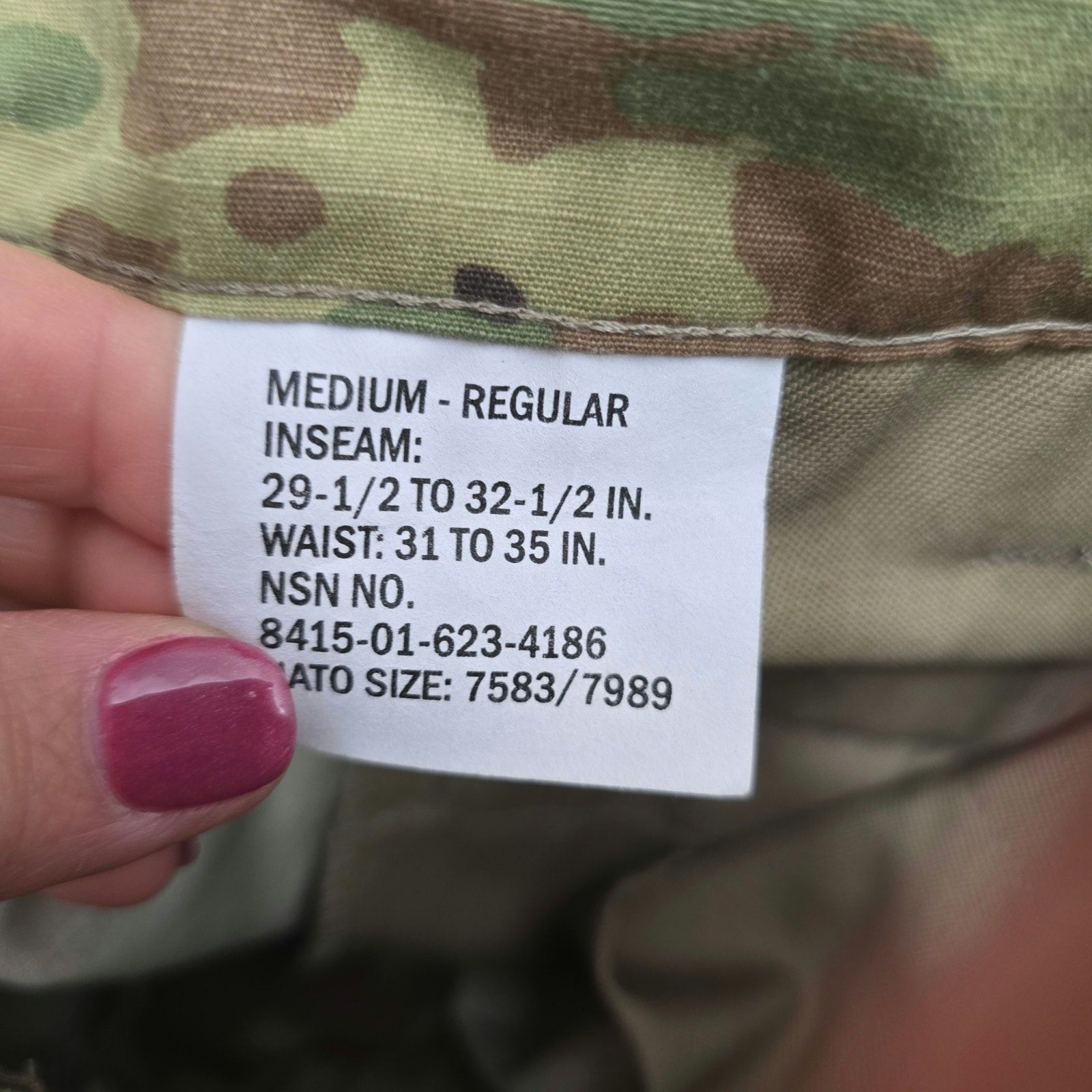 Other Green Camo Cargo Army Combat Uniform Pants Medium Regular Size US 33 - 6 Thumbnail