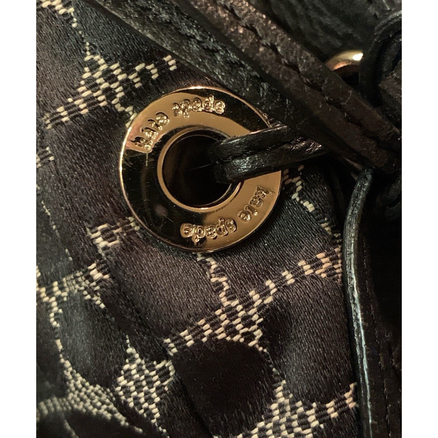 Kate Spade Vintage Y2K Kate Spade Black Canvas/black Leather Shoulder B Size ONE SIZE - 9 Thumbnail