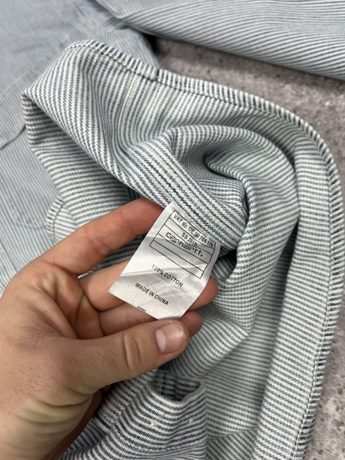 Vintage Carhartt Logo Striped Shirt Button Up Long Sleeve