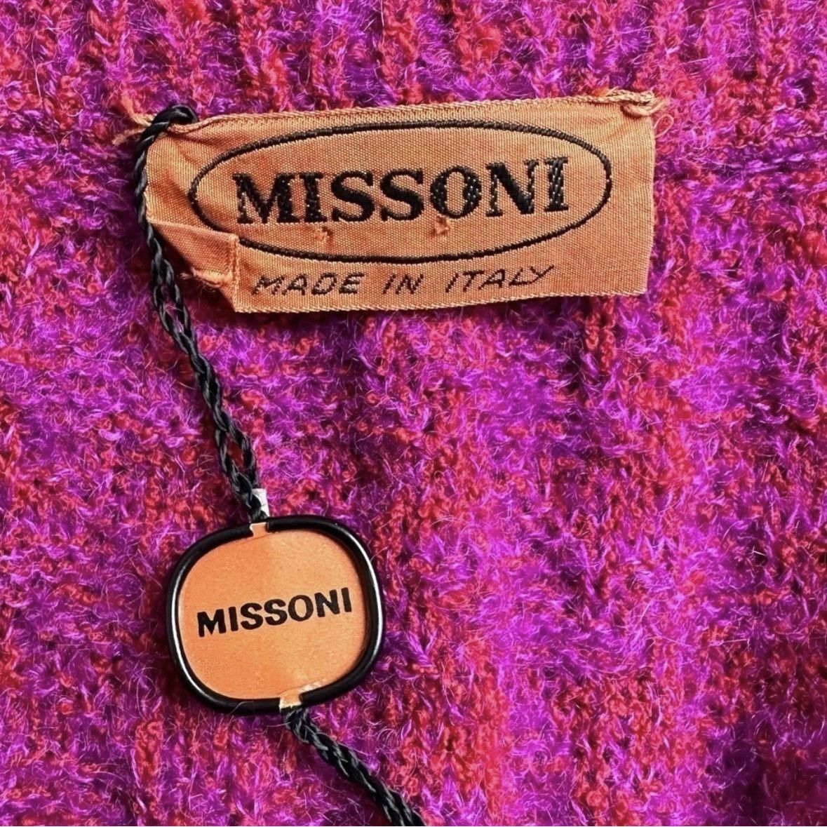 Missoni VINTAGE MISSONI Red and Pink Houndstooth Mohair Knit Dress Size S / US 4 / IT 40 - 14 Thumbnail