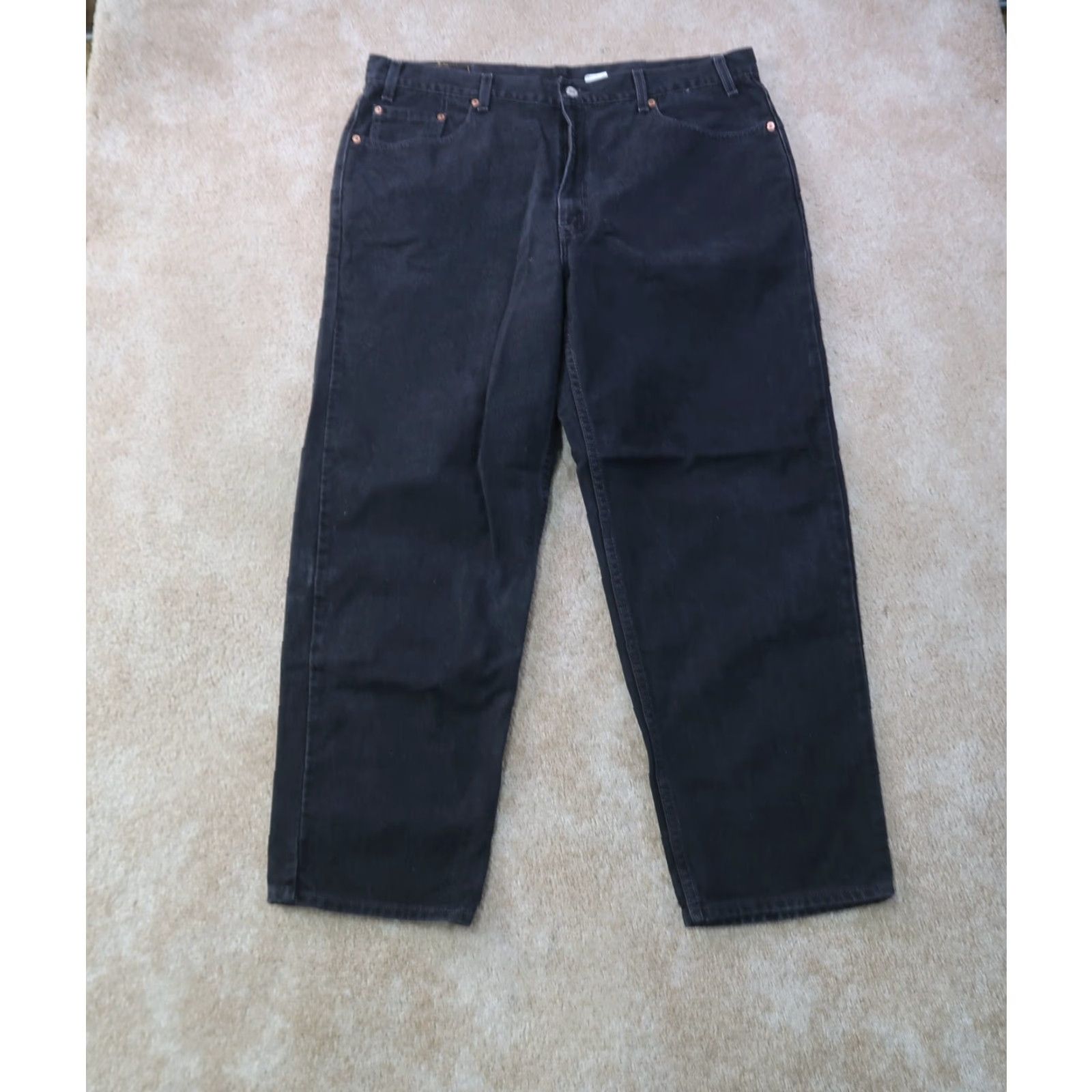 Levi's VINTAGE Levi's 550 Jeans Men's 42x30 Black Denim Relaxed Fit 5-Pocket Zipper Pocket Logo Distressed Size US 42 / EU 58 - 2 Thumbnail