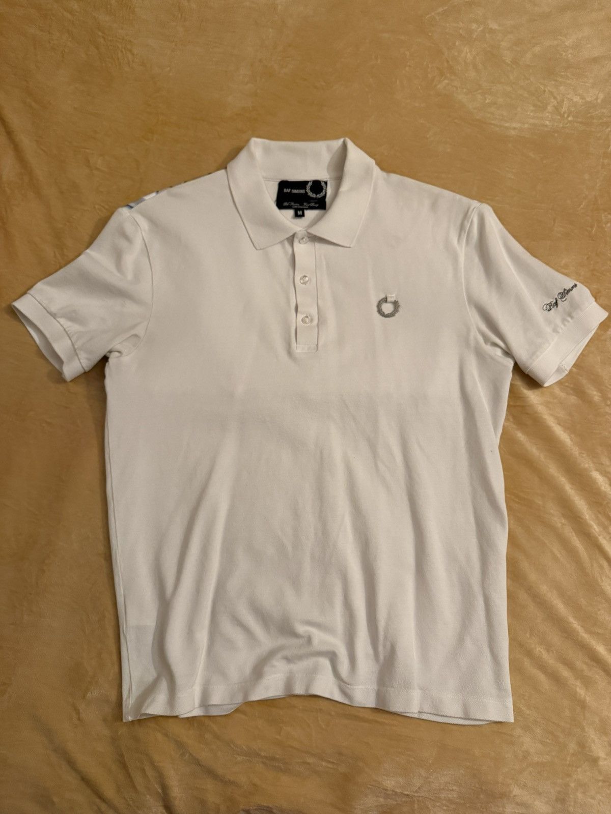 Fred Perry × Raf Simons Raf Simons x Fred Perry White Polo Shirt M Unisex Size US M / EU 48-50 / 2 - 2 Thumbnail