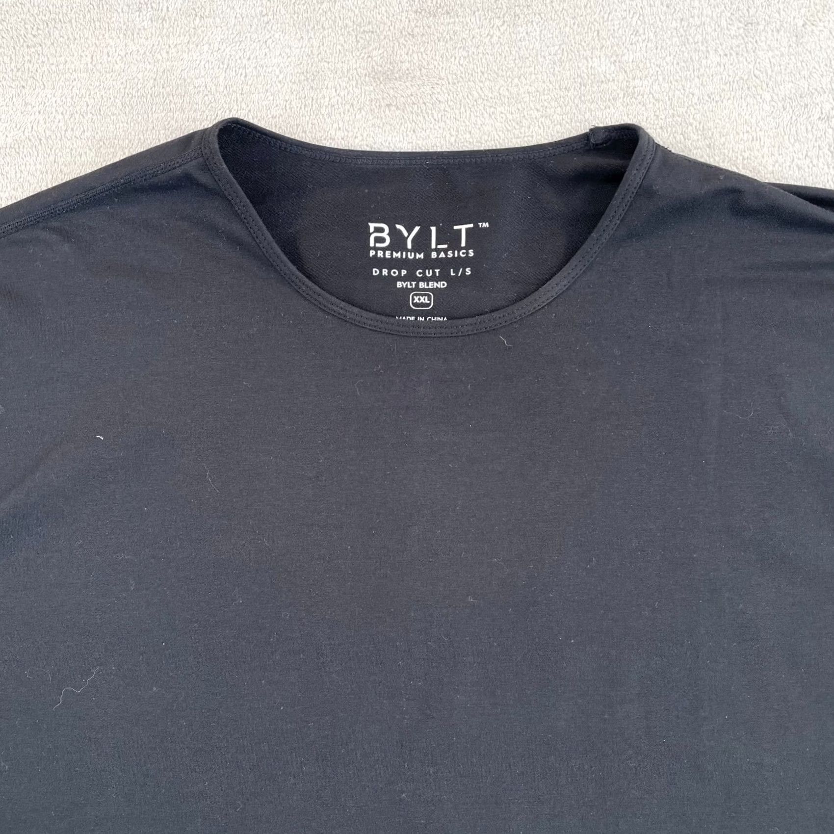 Vintage BYLT Drop Cut T-Shirt Men 2XL Black Stretch Athleisure Gym Training Long Sleeve Shirt Size US XXL / EU 58 / 5 - 3 Thumbnail
