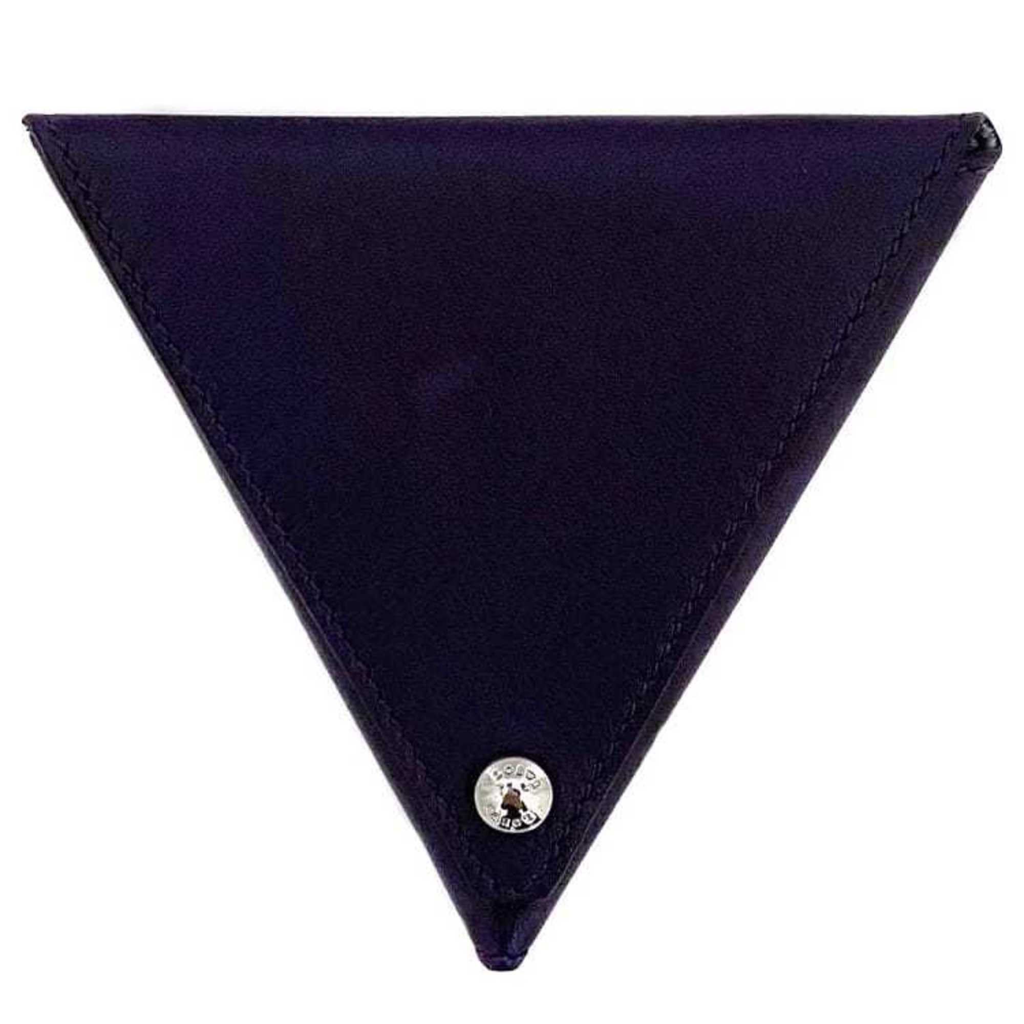 image of Loewe Coin Case Purple Silver Triangle Leather Purse Ladies Wallet Accessory Compact, Women's