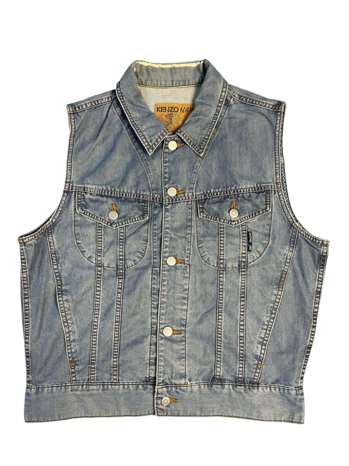 Kenzo Kenzo Jeans Denim Embroidered Vestsl Jacket Size US M / EU 48-50 / 2 - 2 Thumbnail