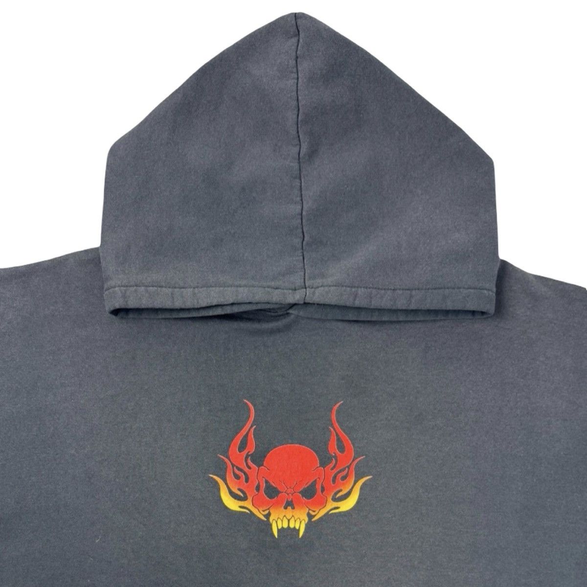 Vintage Vintage Nu-Metal Tribal Flame Skull Skate Punk Surf Hoodie Size US XXL / EU 58 / 5 - 4 Thumbnail