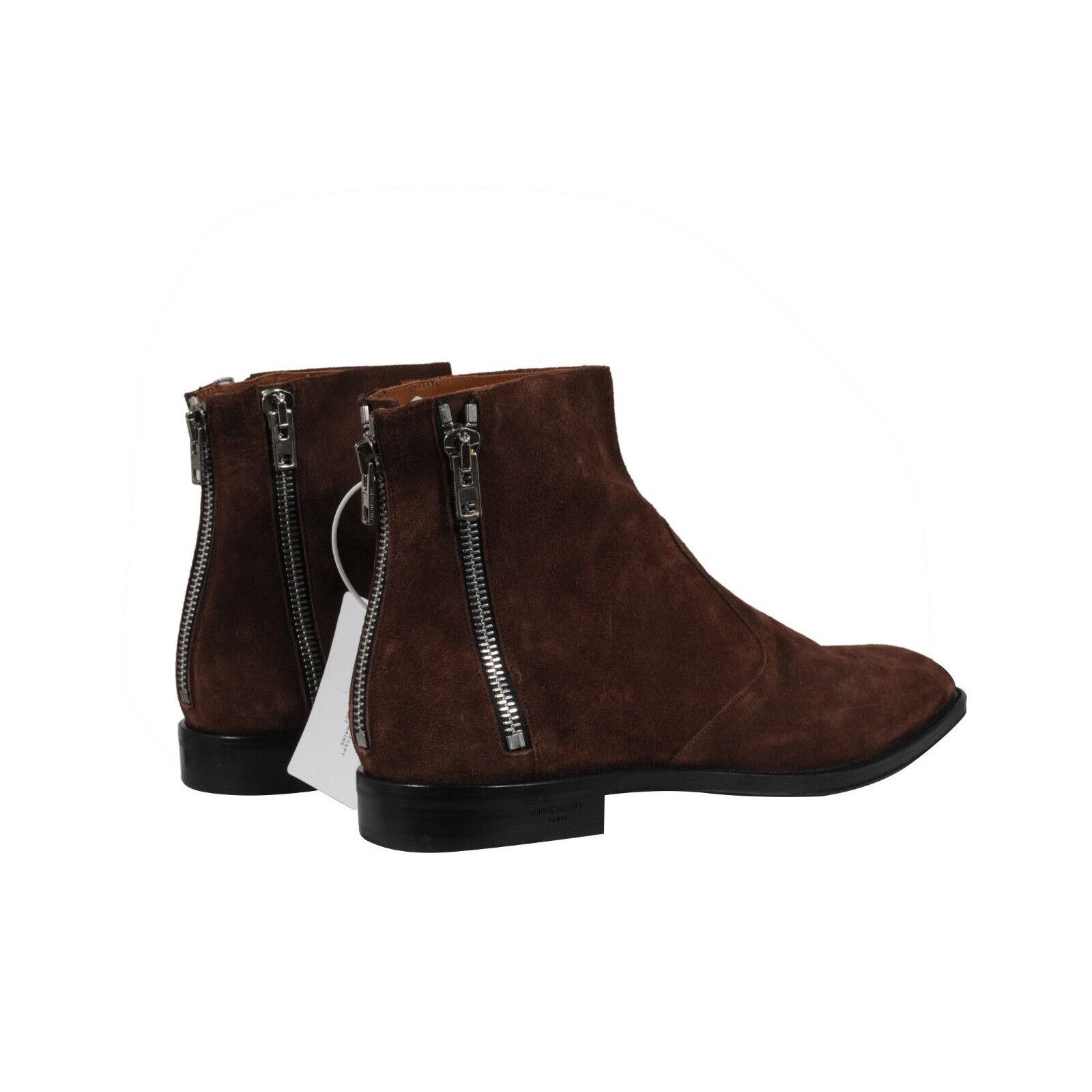 Givenchy Triple Zip Boots Brown Suede Diagonal Side Zip Size US 12 / EU 45 - 4 Thumbnail