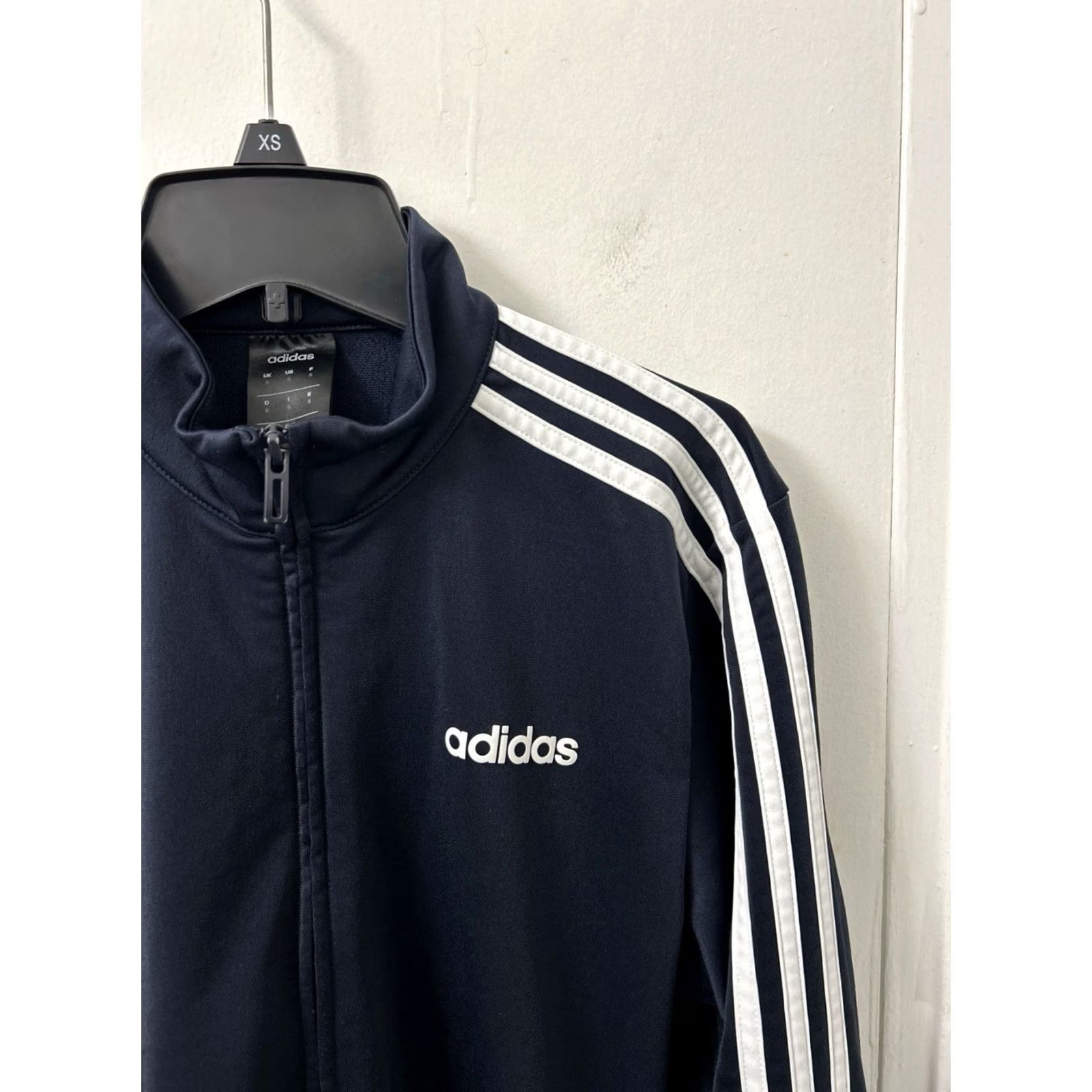 Adidas Adidas Track Jacket Mens Small Navy Blue White Full Zip 3-Stripe Long Sleeve Size US S / EU 44-46 / 1 - 4 Thumbnail