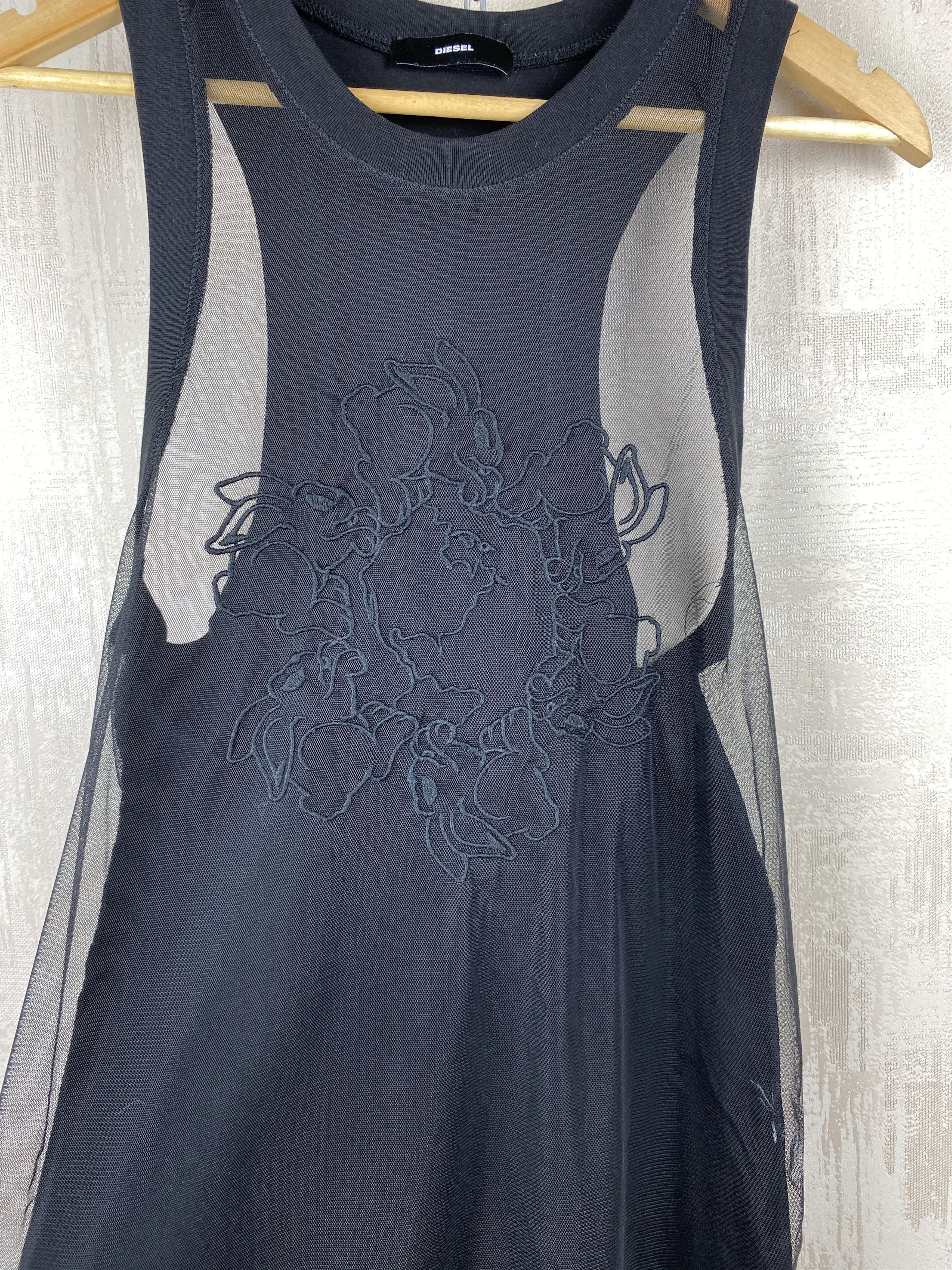 Diesel Diesel Black Mesh Front Sleeveless Top Tunic Size M Size M / US 6-8 / IT 42-44 - 3 Thumbnail