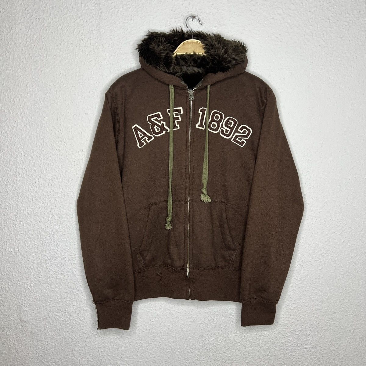 Abercrombie & Fitch If Six Was Nine Styled Fur Hoodie Sherpa Brown Big Logo Size US L / EU 52-54 / 3 - 1 Thumbnail
