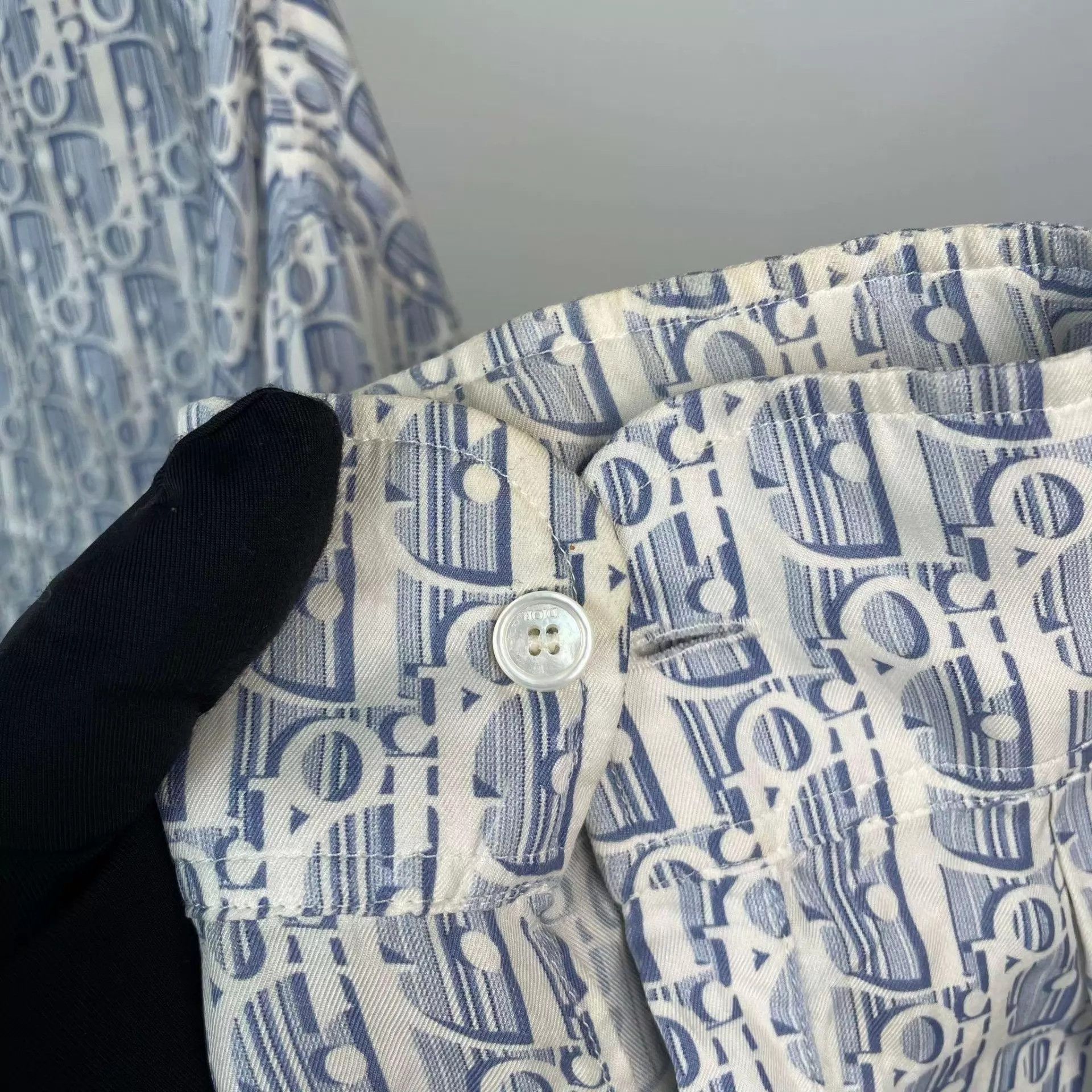 Dior Dior Oblique Print Blue Shirt 40 M 92 New Size US M / EU 48-50 / 2 - 7 Thumbnail