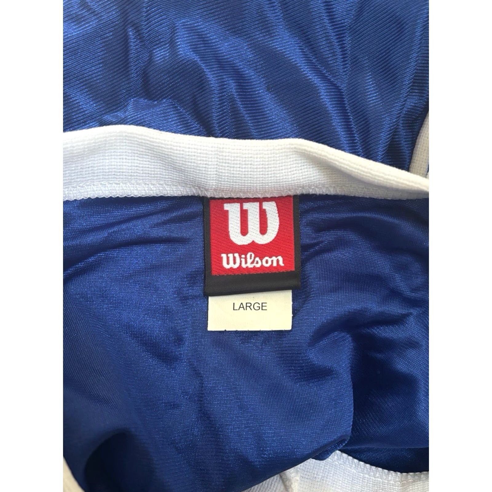Wilson VINTAGE Wilson Basketball Jersey Tank Top Mens Large NOS NWT 90s USA Made Royal Blue & White Jersey 90s Basketball Tank Mens L USA Size US L / EU 52-54 / 3 - 4 Thumbnail