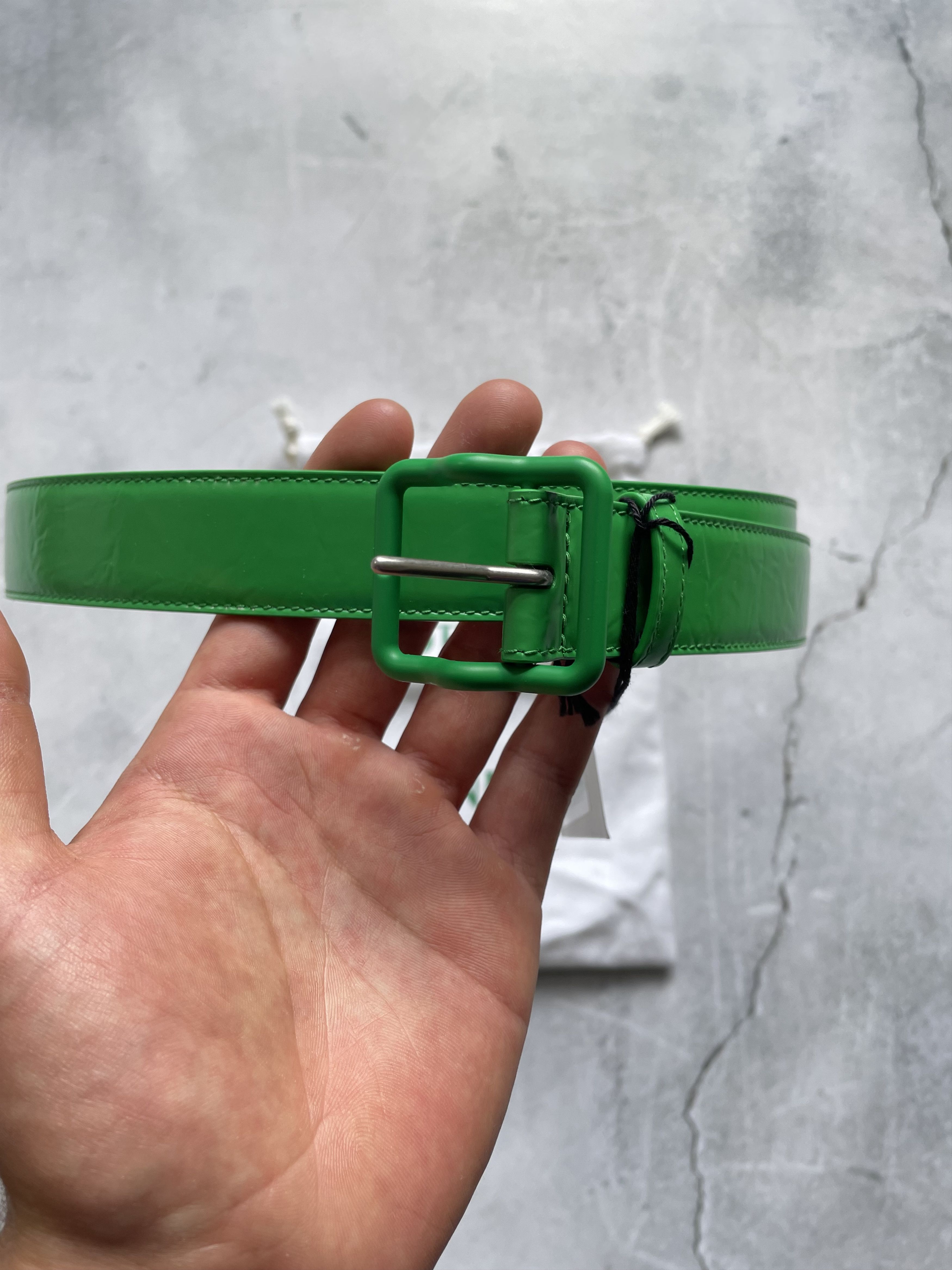 Bottega Veneta Bottega Veneta Classic Green Triangle Belt Size 40 - 2 Thumbnail
