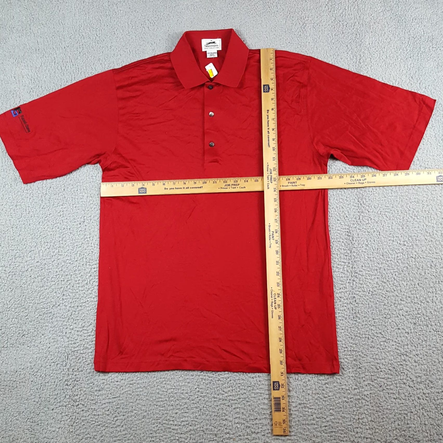 Vintage VINTAGE Slazenger Polo Shirt Men's M Red Oversized Button Dress Shirt Shirt Polo Size M Red 90s Preppy Golf Club Casual Workwear Summer Spring Mens Size 40R - 6 Thumbnail