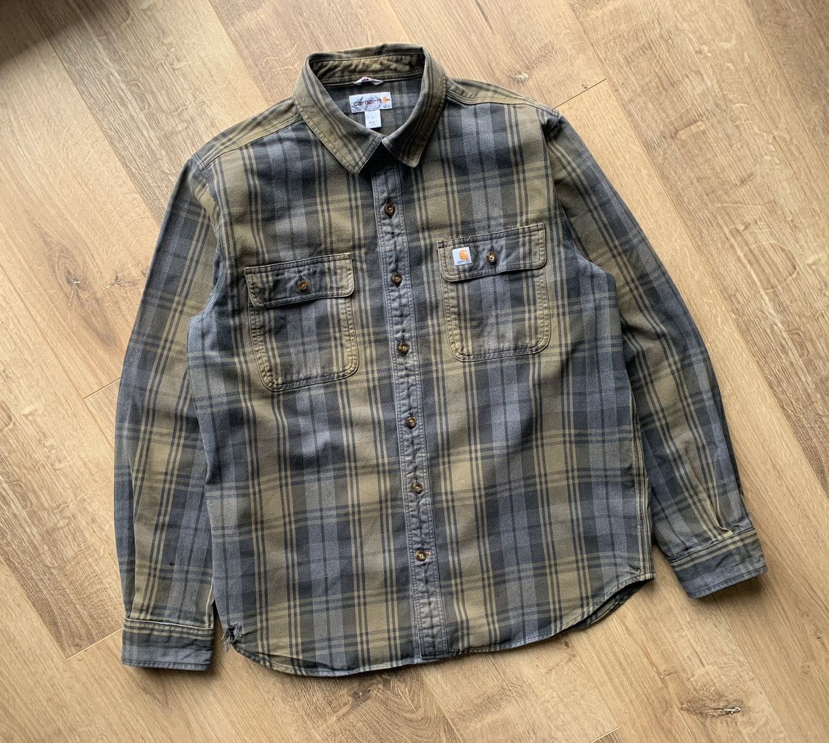 Carhartt × Vintage Vintage Carhartt EMEA Hubbard Plaid Shirt Size US L / EU 52-54 / 3 - 2 Thumbnail