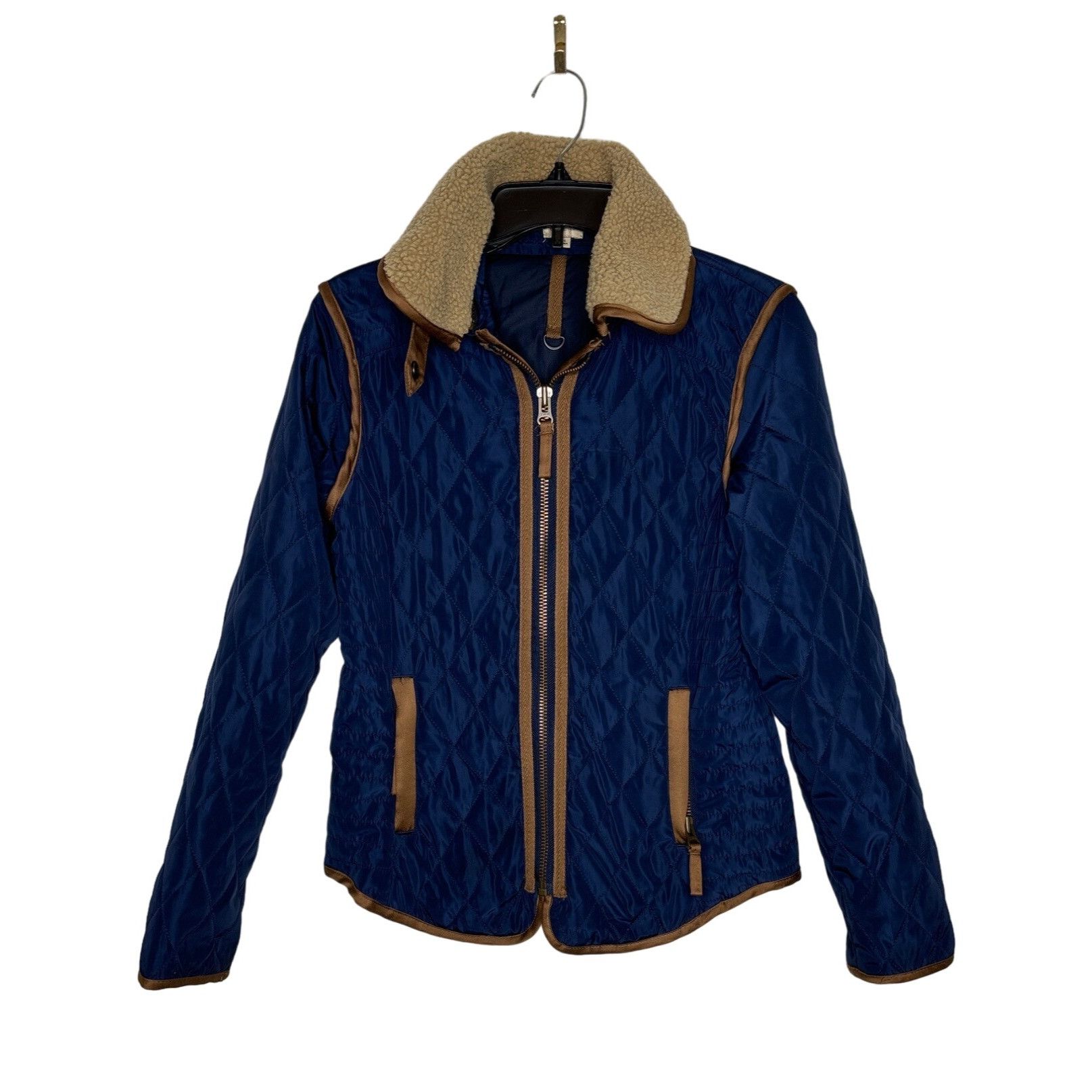 Daniel Cremieux CREMIEUX WOMEN'S BLUE SOFT SHELL QUILTED FRONT ZIP JACKET SZ Size S / US 4 / IT 40 - 1 Thumbnail