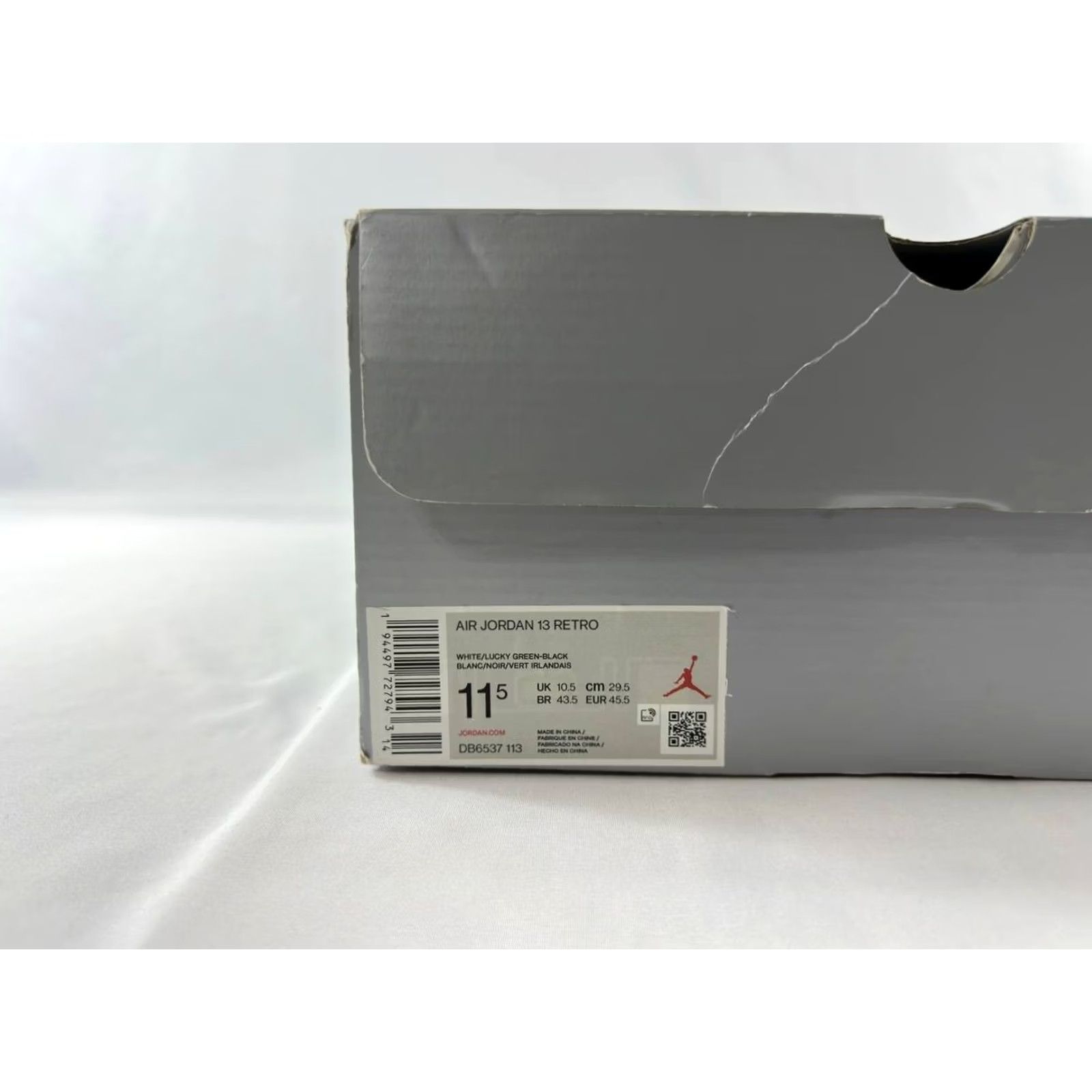 Jordan Brand Nike Air Jordan 13 Retro Lucky Green DB6537-113 Men's 11.5 White Leather Sneaker Box Only Size US 12 / EU 45 - 7 Thumbnail