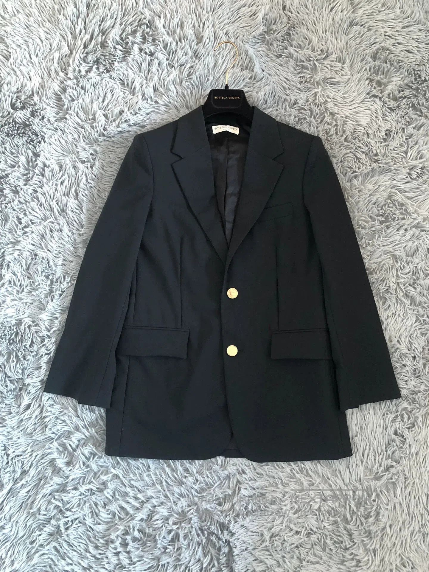 Bottega Veneta Bottega Veneta Gold Buckle Wool Blazer. Size XS / US 0-2 / IT 36-38 - 1 Thumbnail