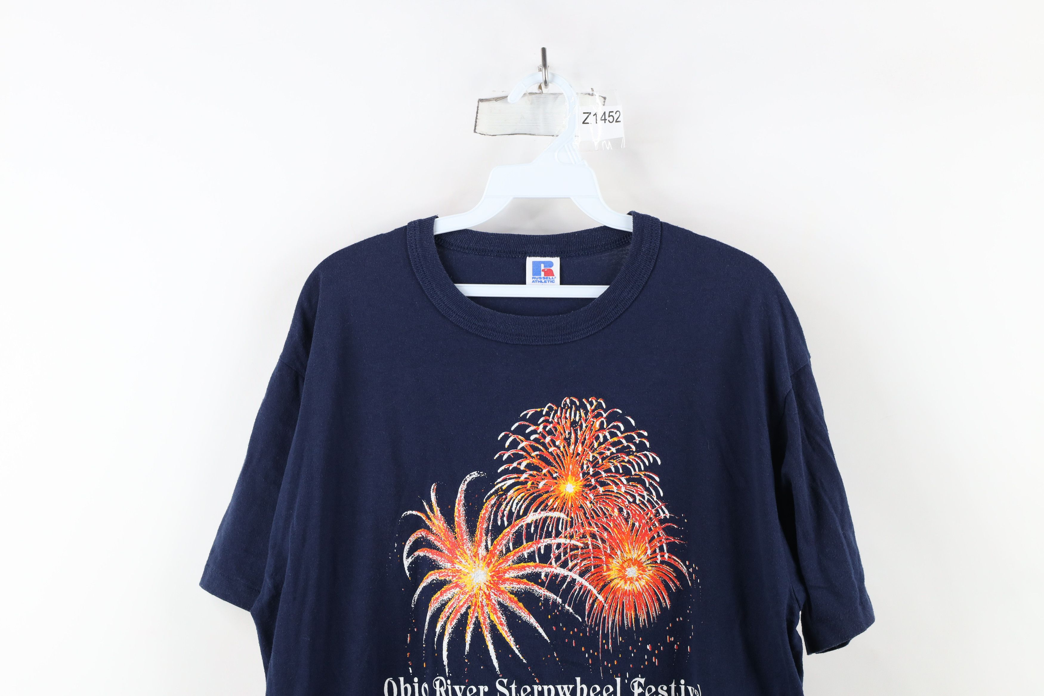 Russell Athletic × Vintage Vintage 90s Russell Athletic Sternwheel Fireworks T-Shirt Size US L / EU 52-54 / 3 - 2 Thumbnail