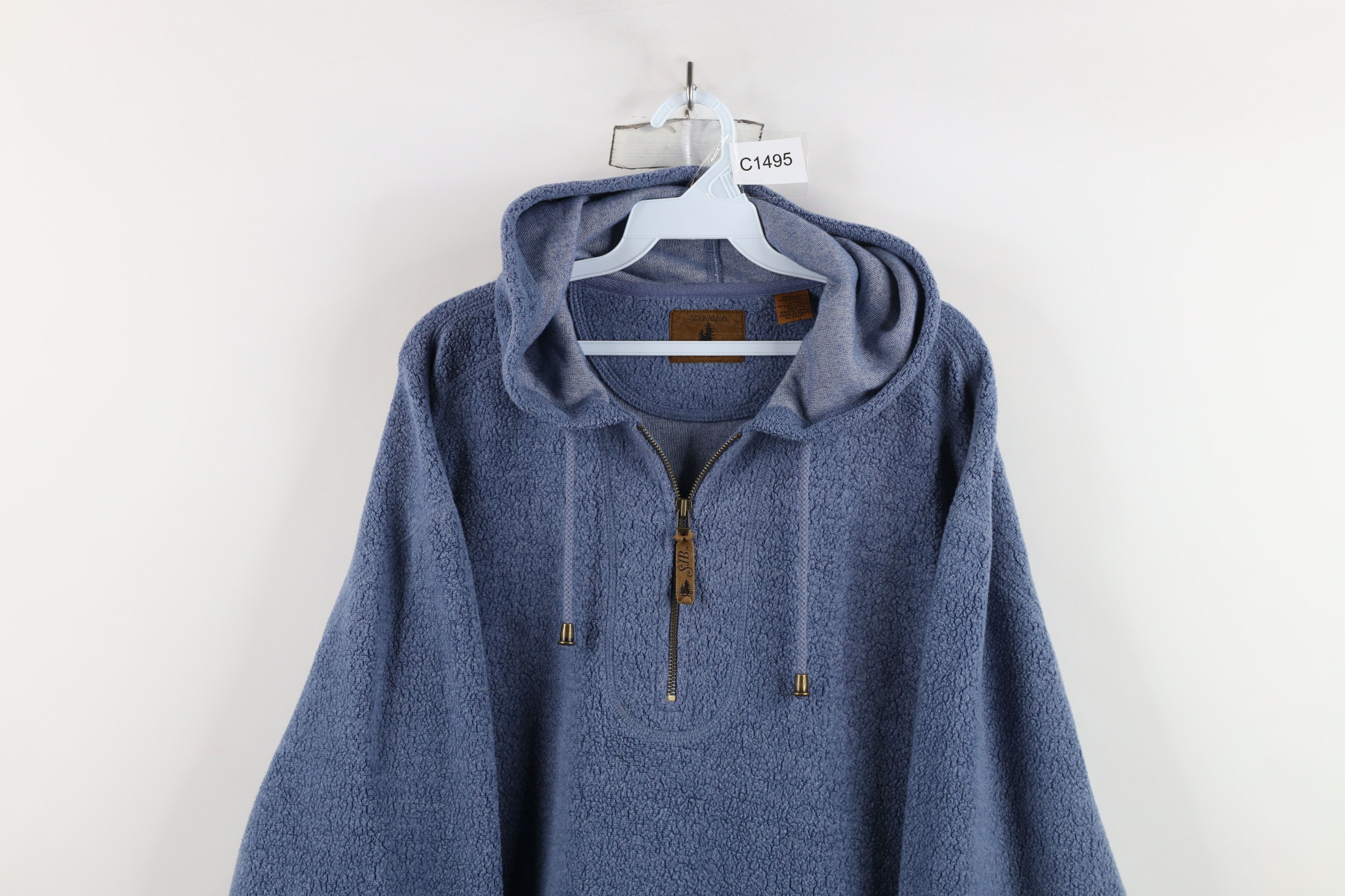 Vintage Vintage 90s Streetwear Baggy Fit Half Zip Fleece Hoodie Size US L / EU 52-54 / 3 - 2 Thumbnail